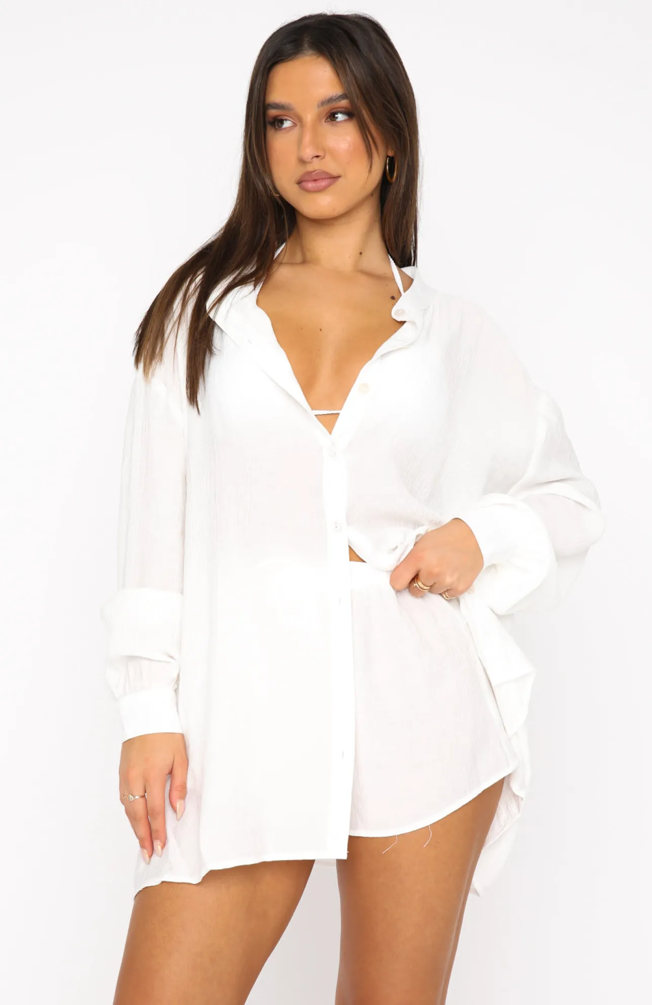 White Fox Boutique Take Me Out Shirt white Clearance