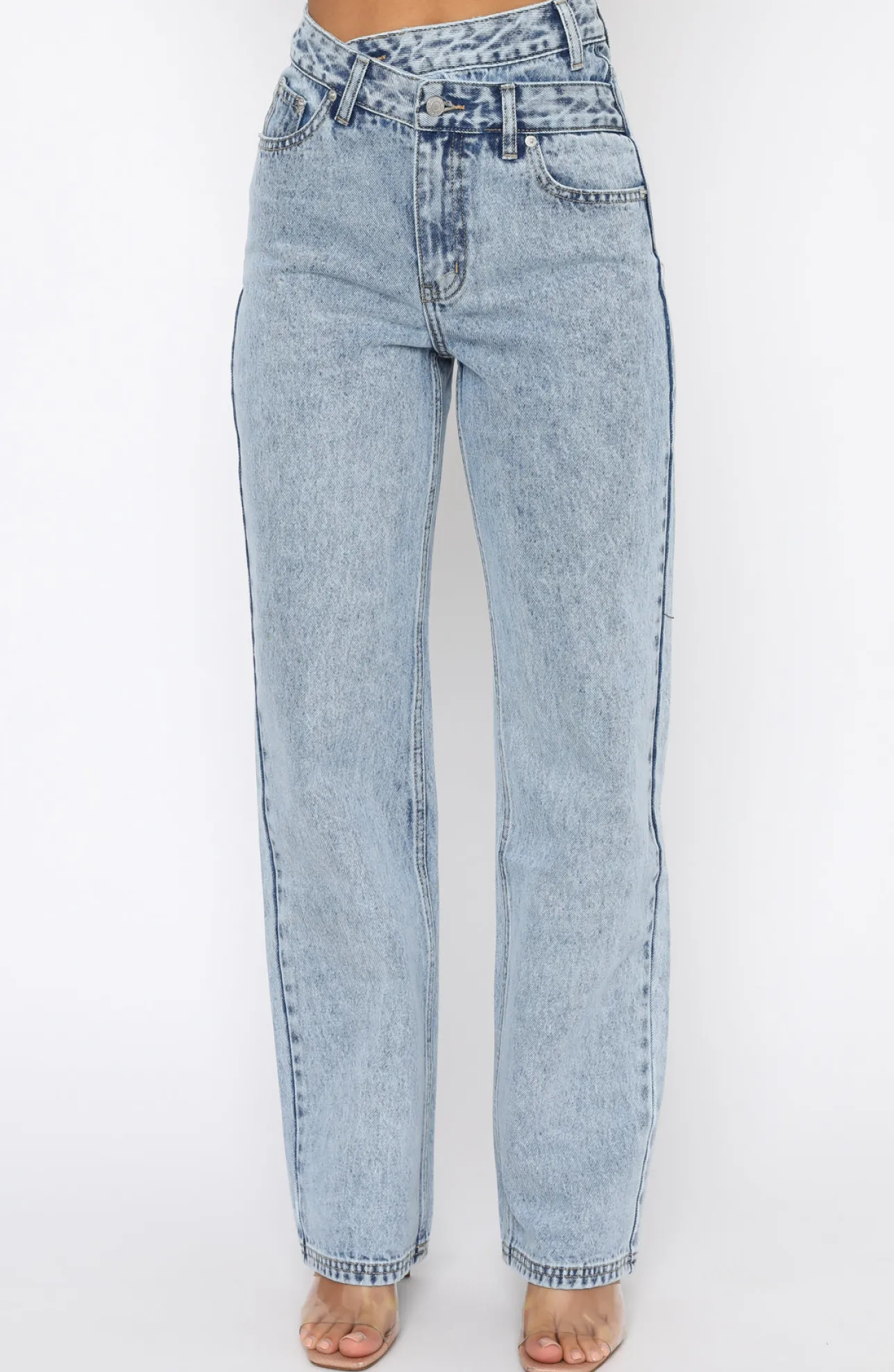 White Fox Boutique Take My Time Jeans Washed blue Sale