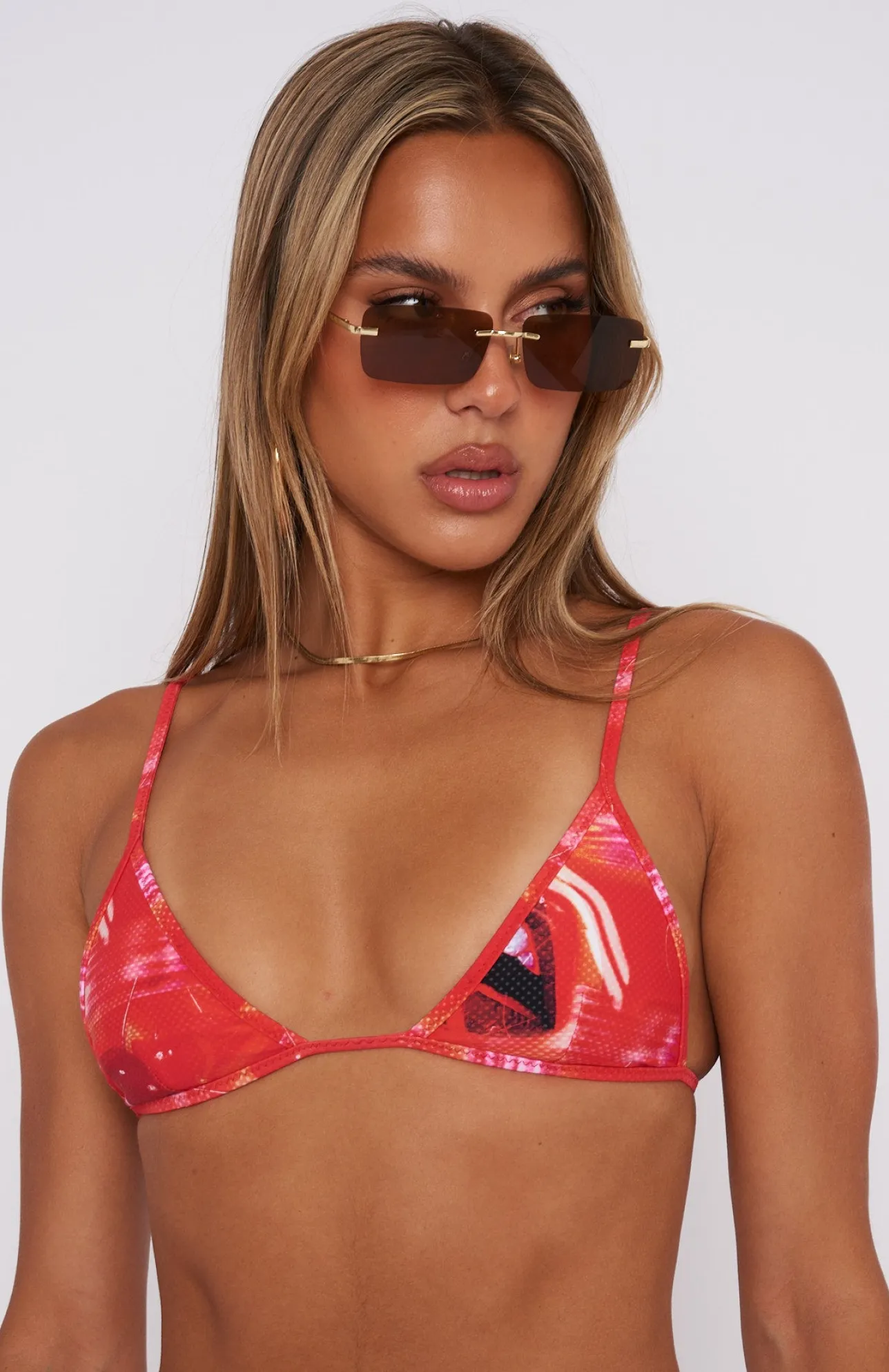White Fox Boutique Take Notice Bikini Top Rouge red Hot