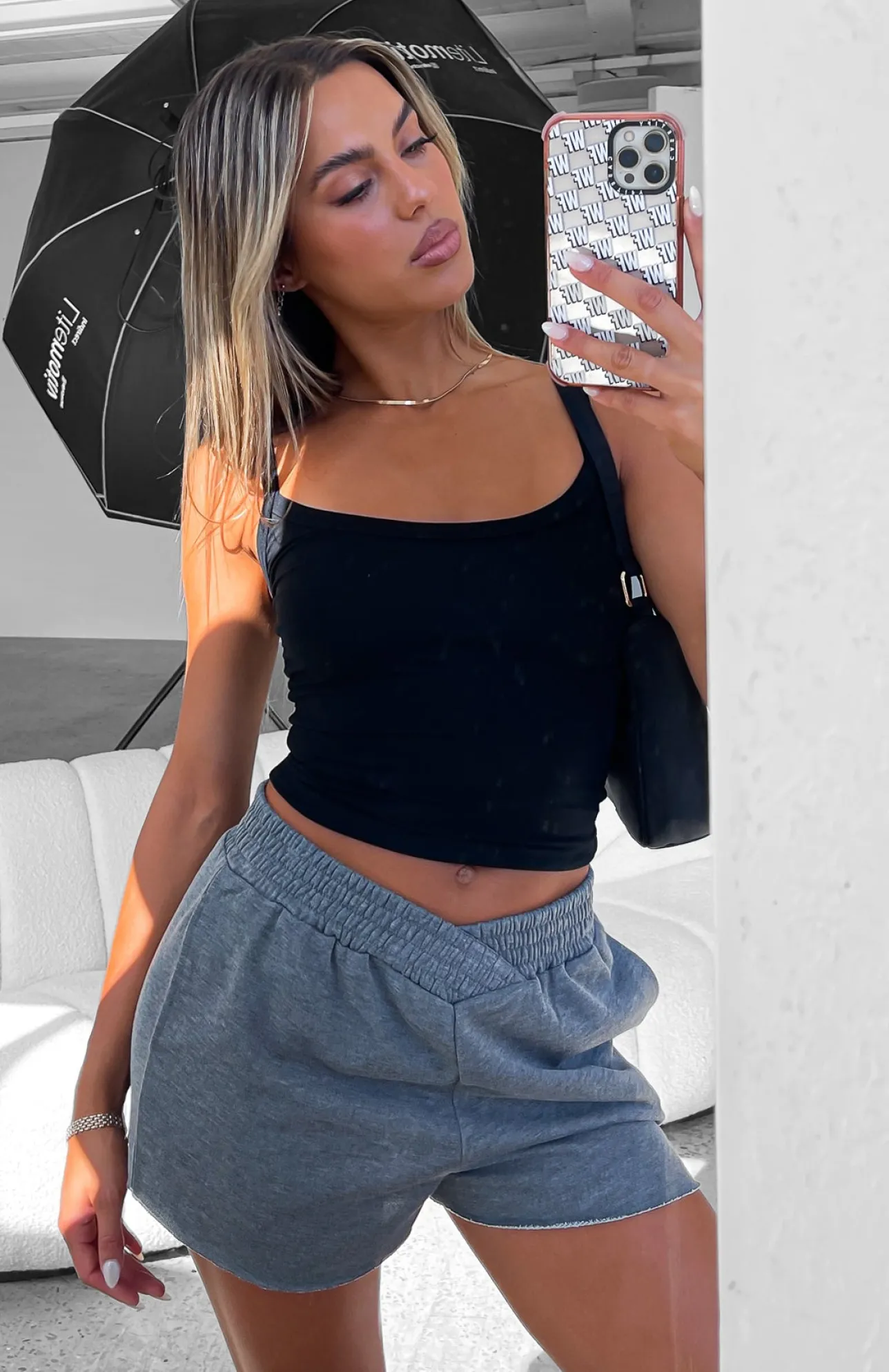 White Fox Boutique Take What's Mine Lounge Shorts Charcoal grey Outlet