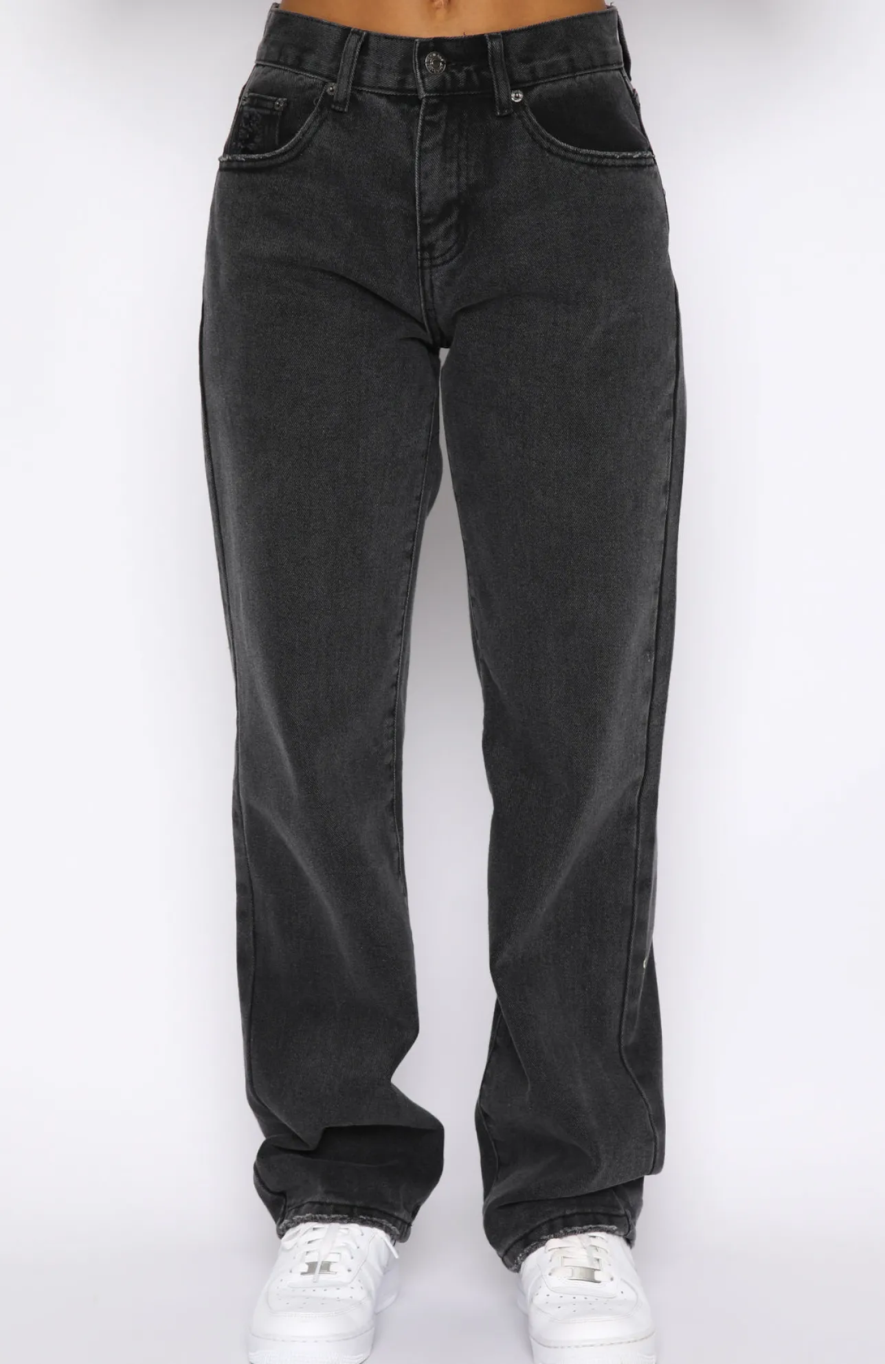 White Fox Boutique Taking A Trip Denim Jeans Acid black Cheap