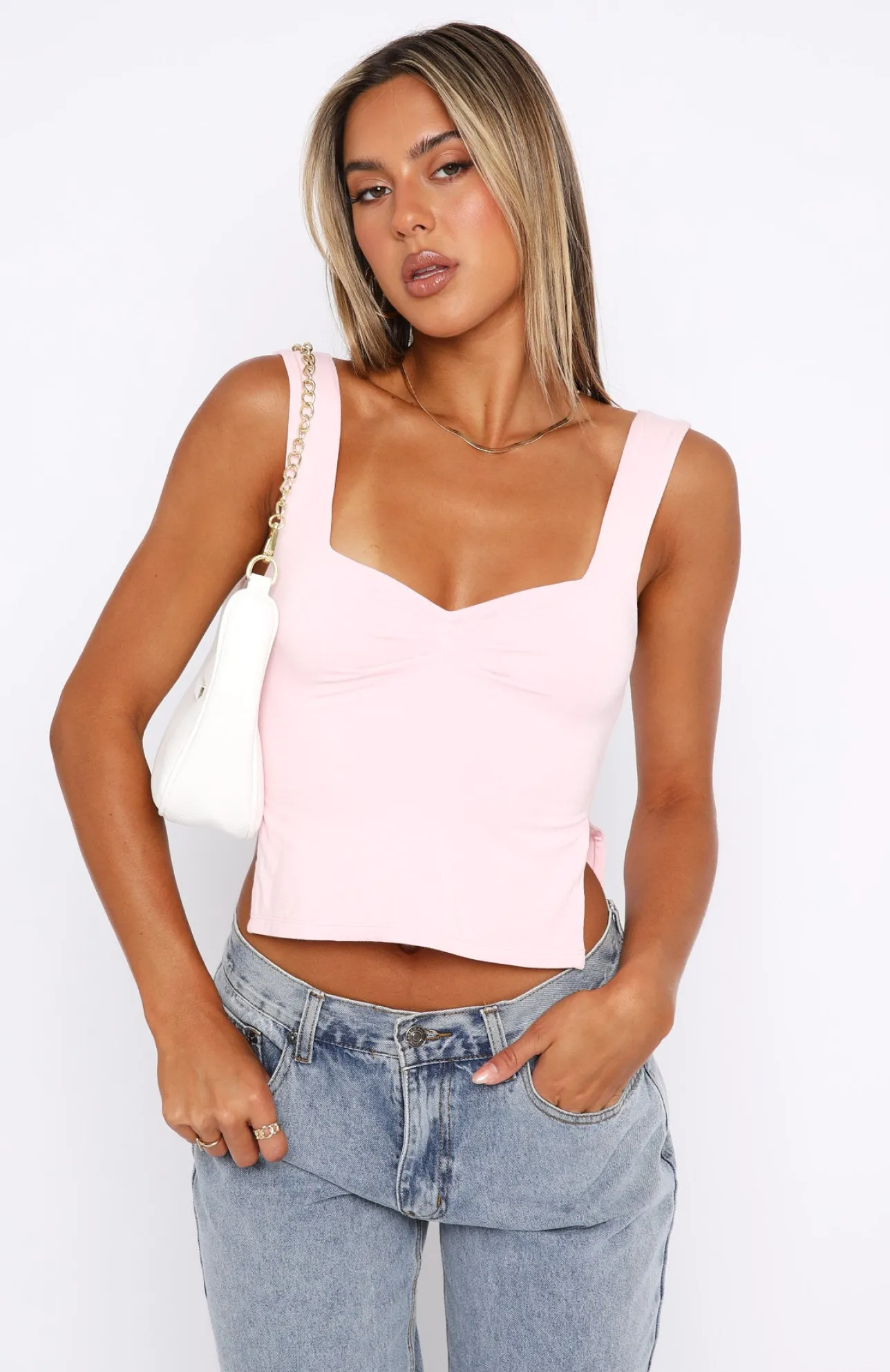 White Fox Boutique Taking Off Top Baby pink Best