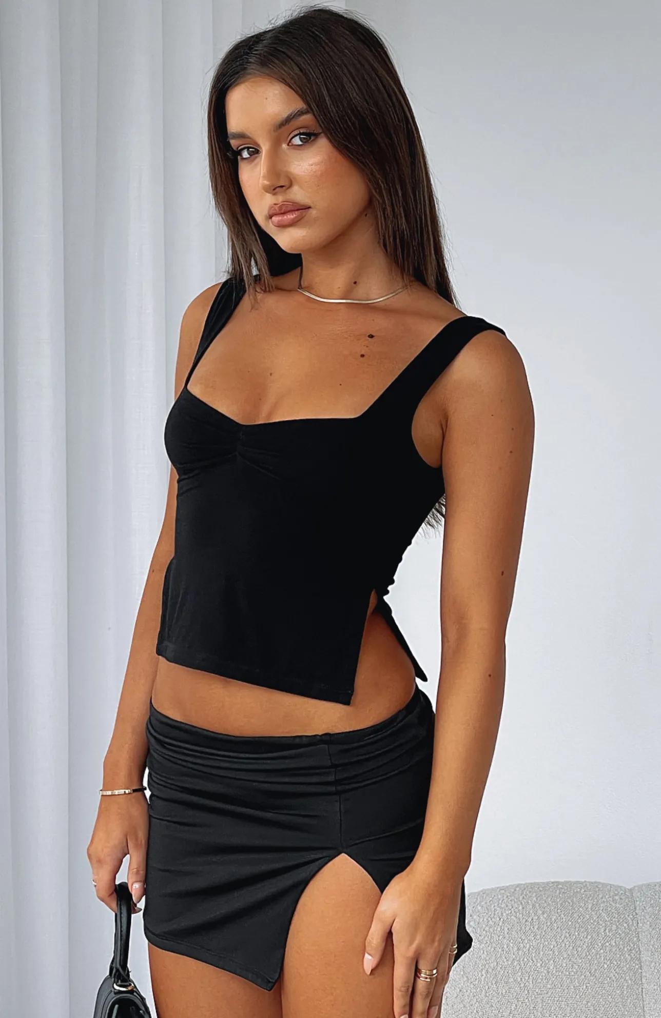 White Fox Boutique Taking Off Top black Flash Sale