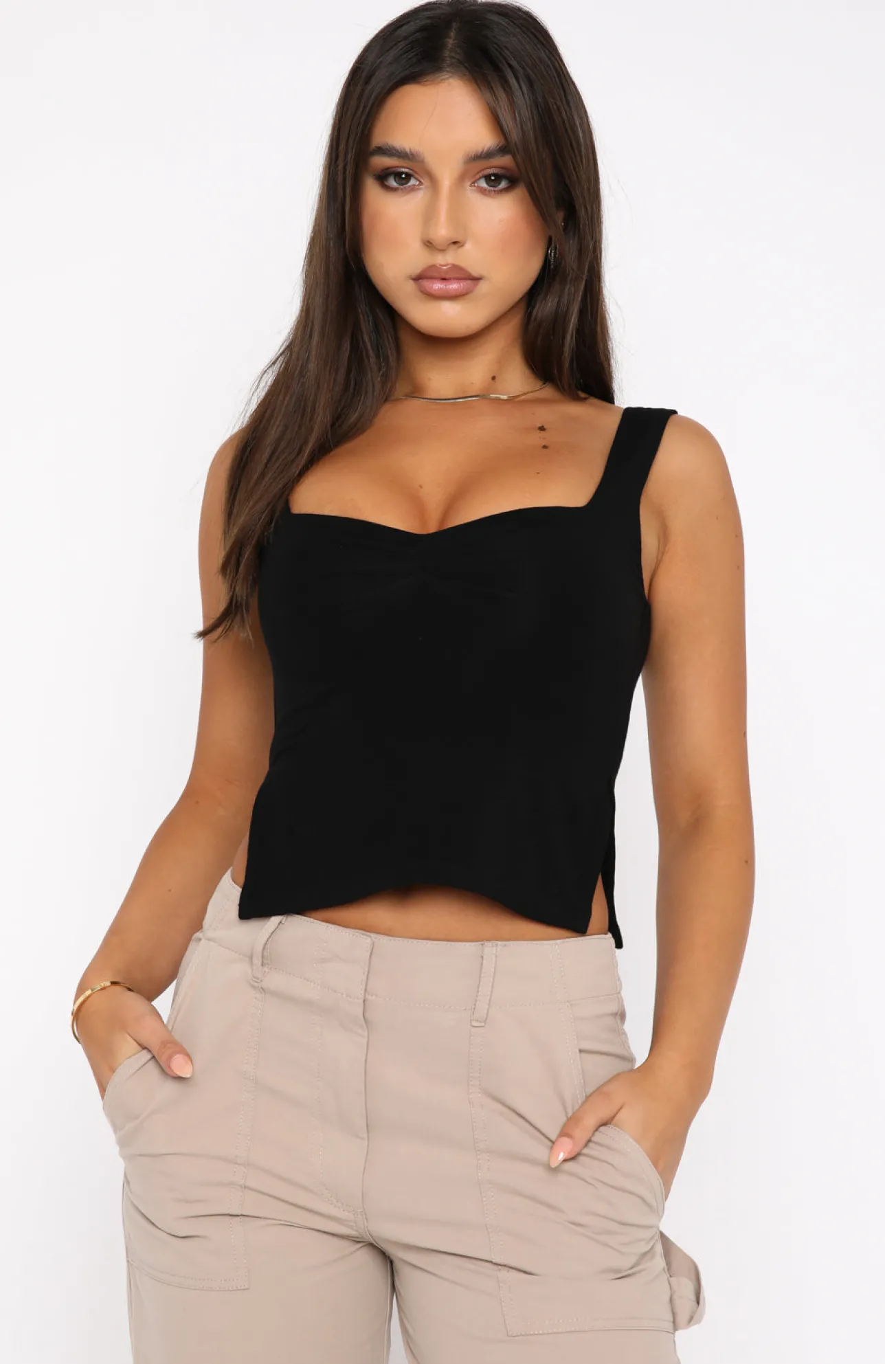 White Fox Boutique Taking Off Top black Flash Sale