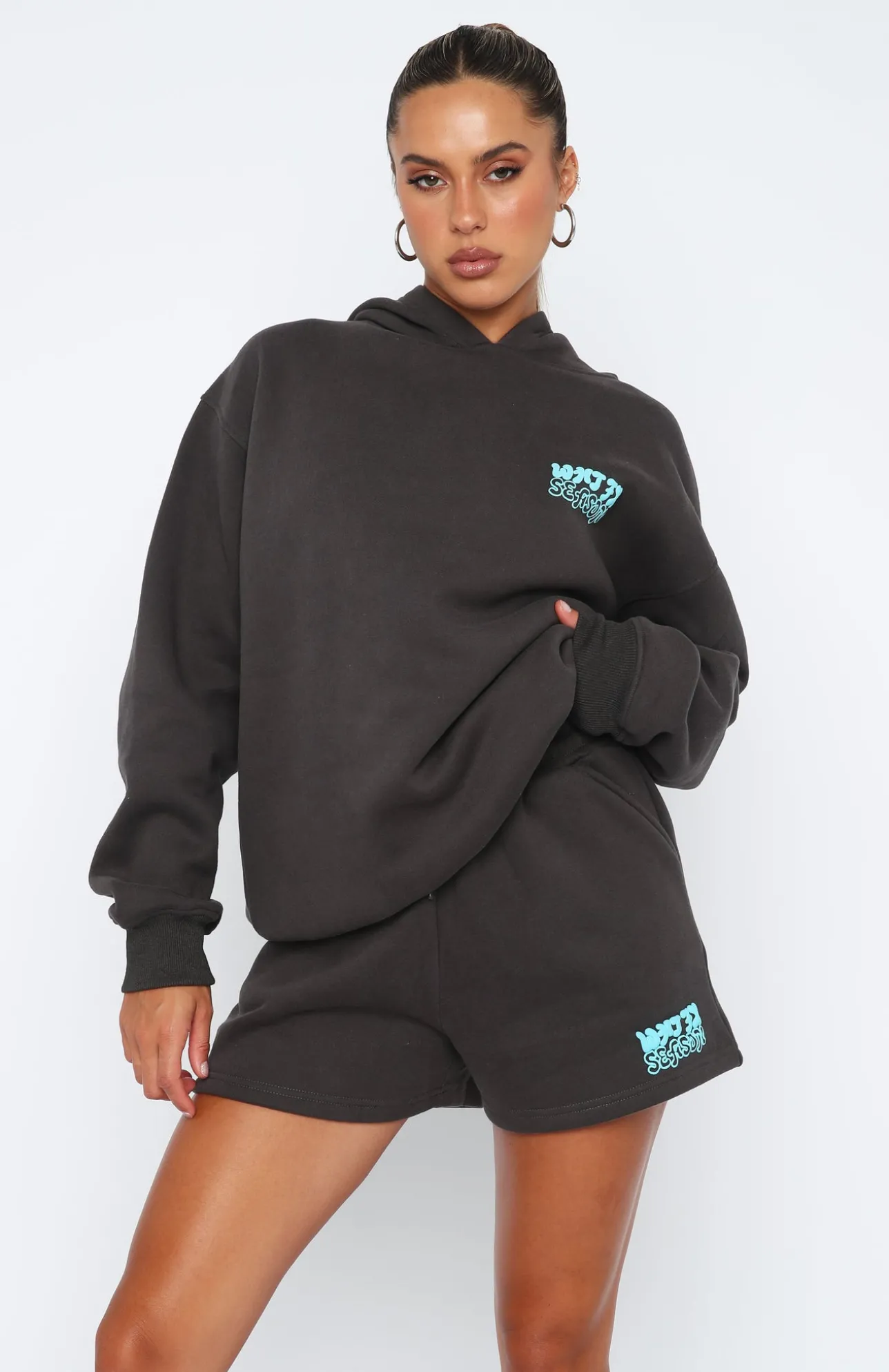 White Fox Boutique Taking Over Lounge Shorts Charcoal grey New