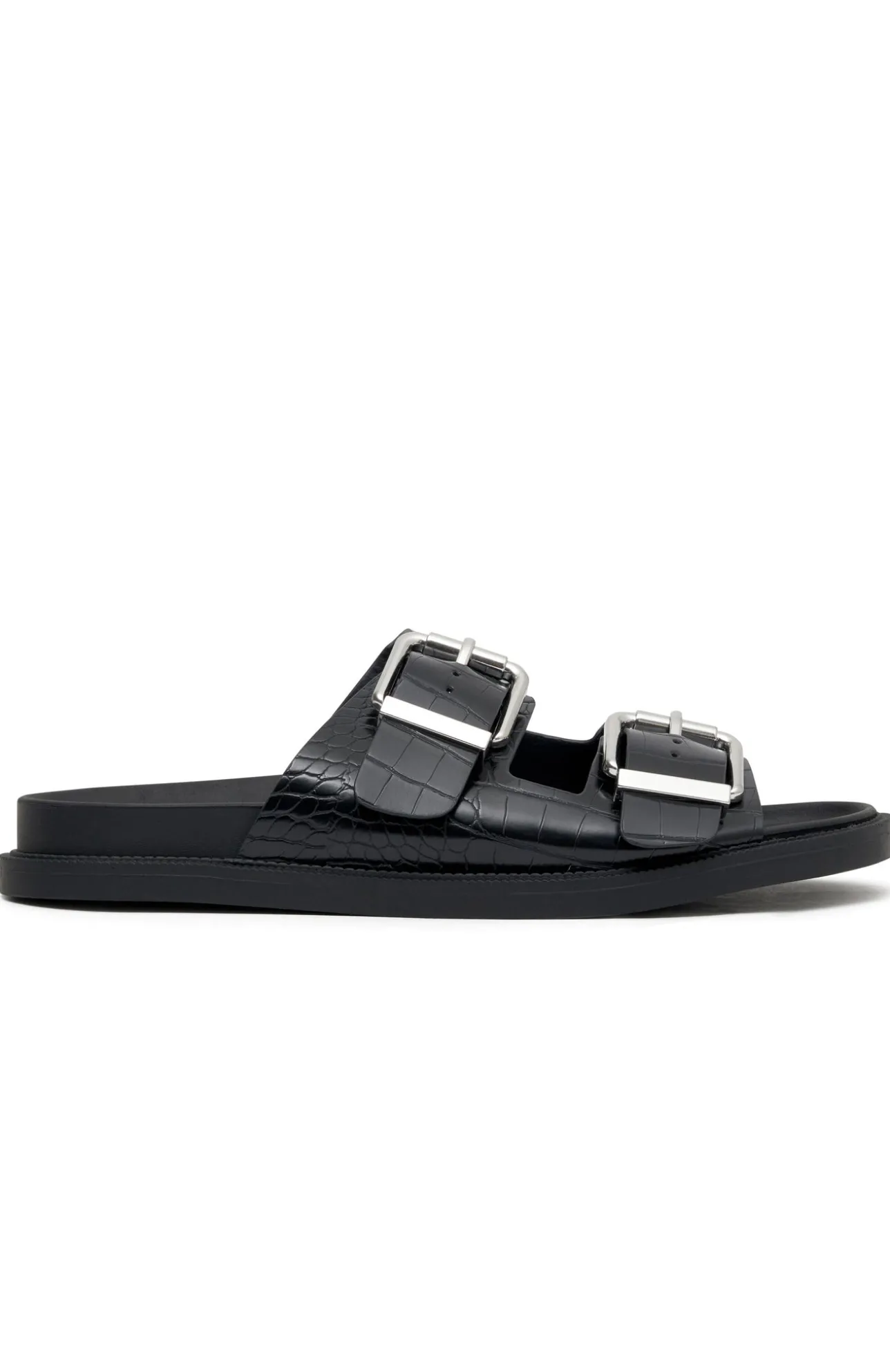 White Fox Boutique Tash Slides Croc black Outlet