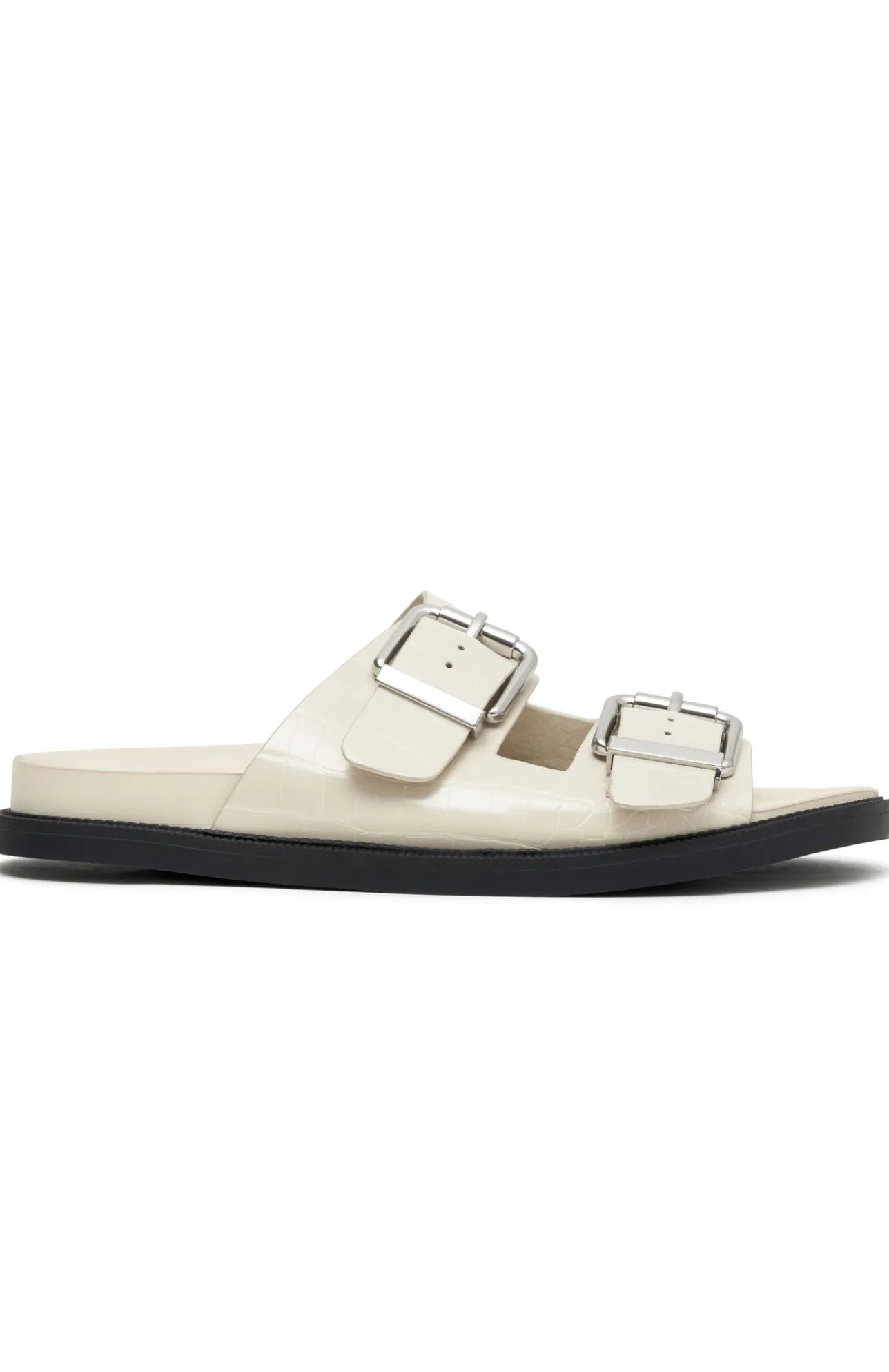 White Fox Boutique Tash Slides Bone Croc white New