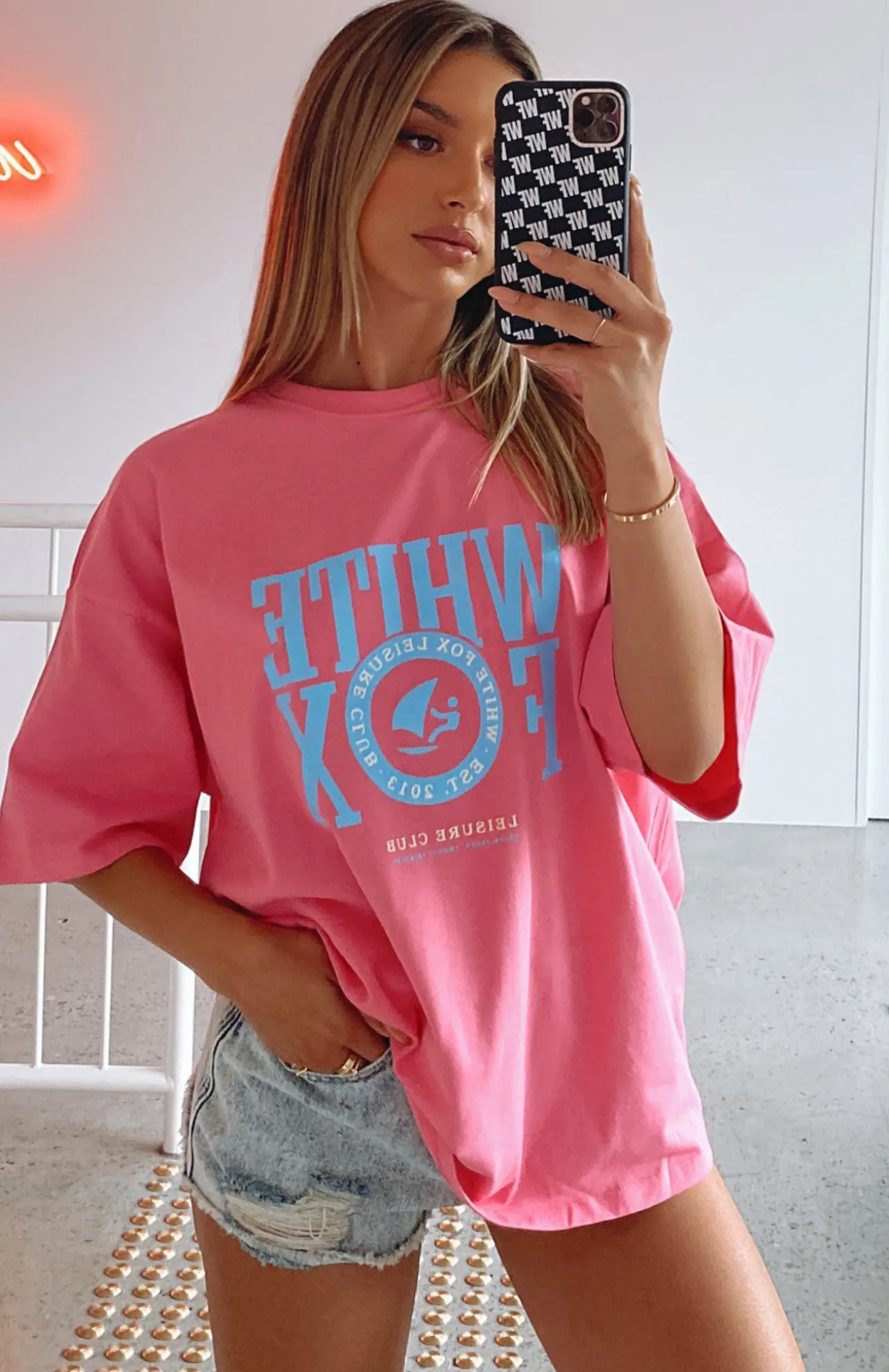 White Fox Boutique Team Player Oversized Tee pink Outlet