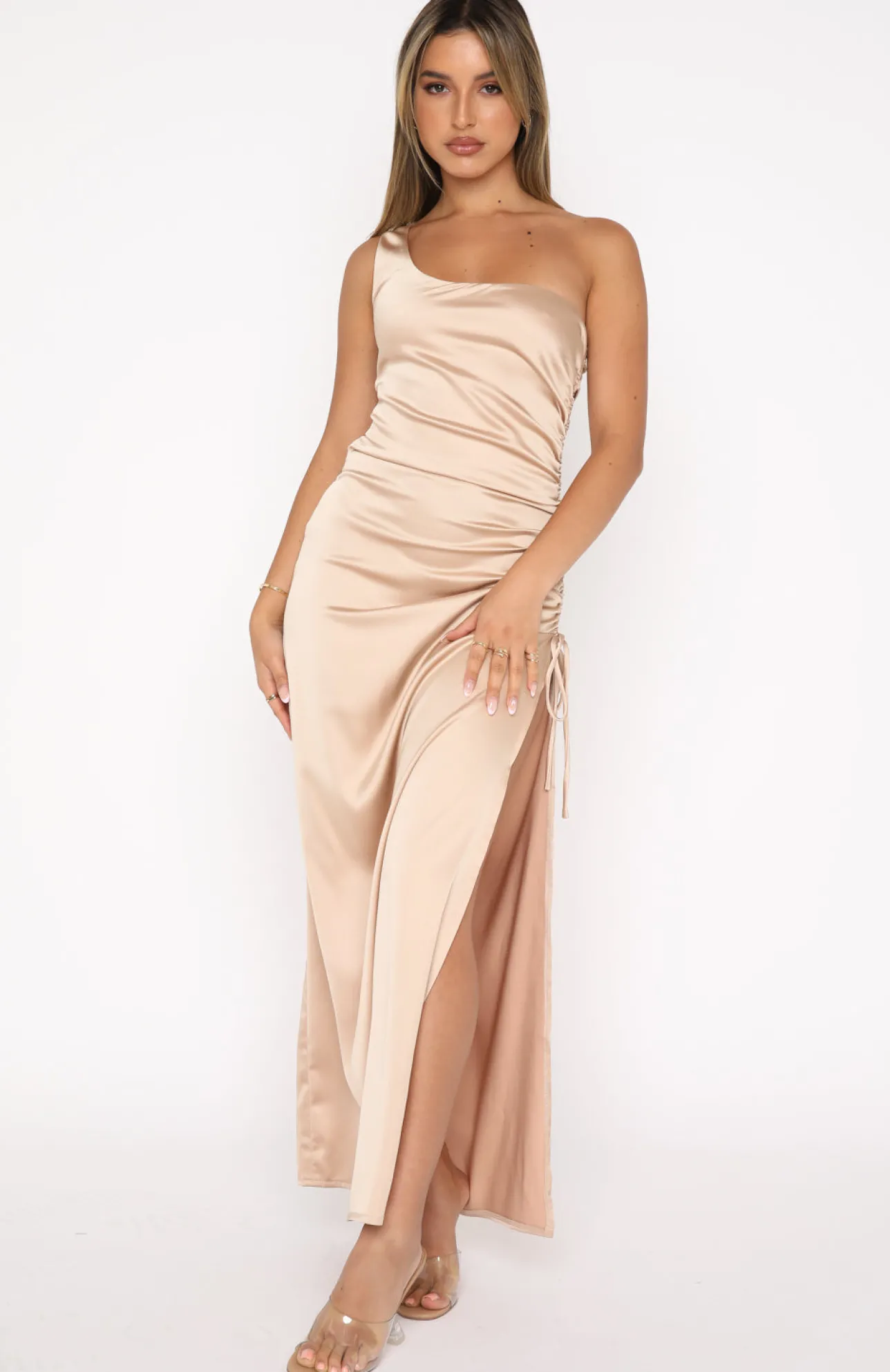 White Fox Boutique Tender Love Maxi Dress Vintage Champagne gold Online