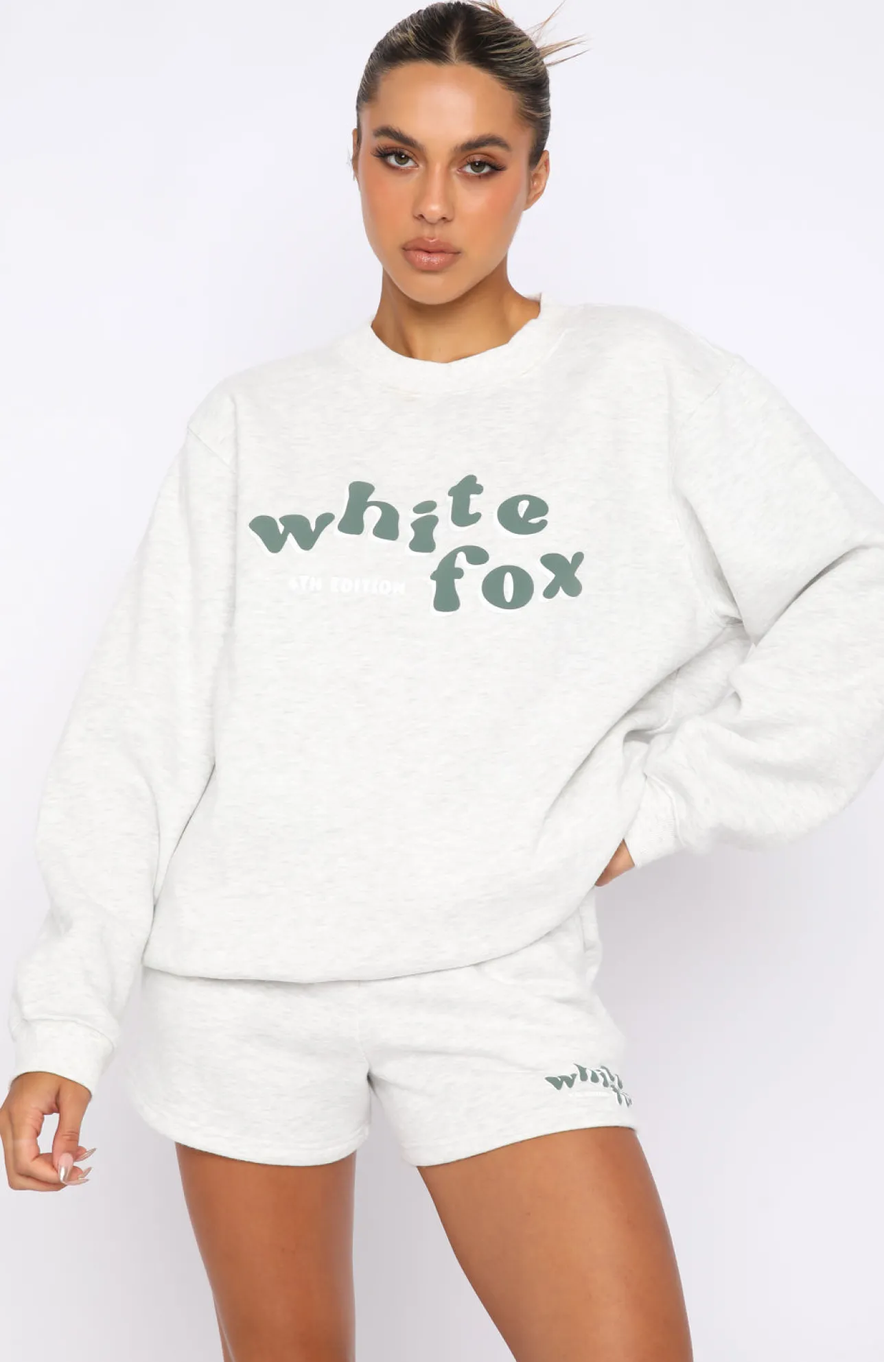 White Fox Boutique 4th Edition Oversized Sweater Smoke grey Discount