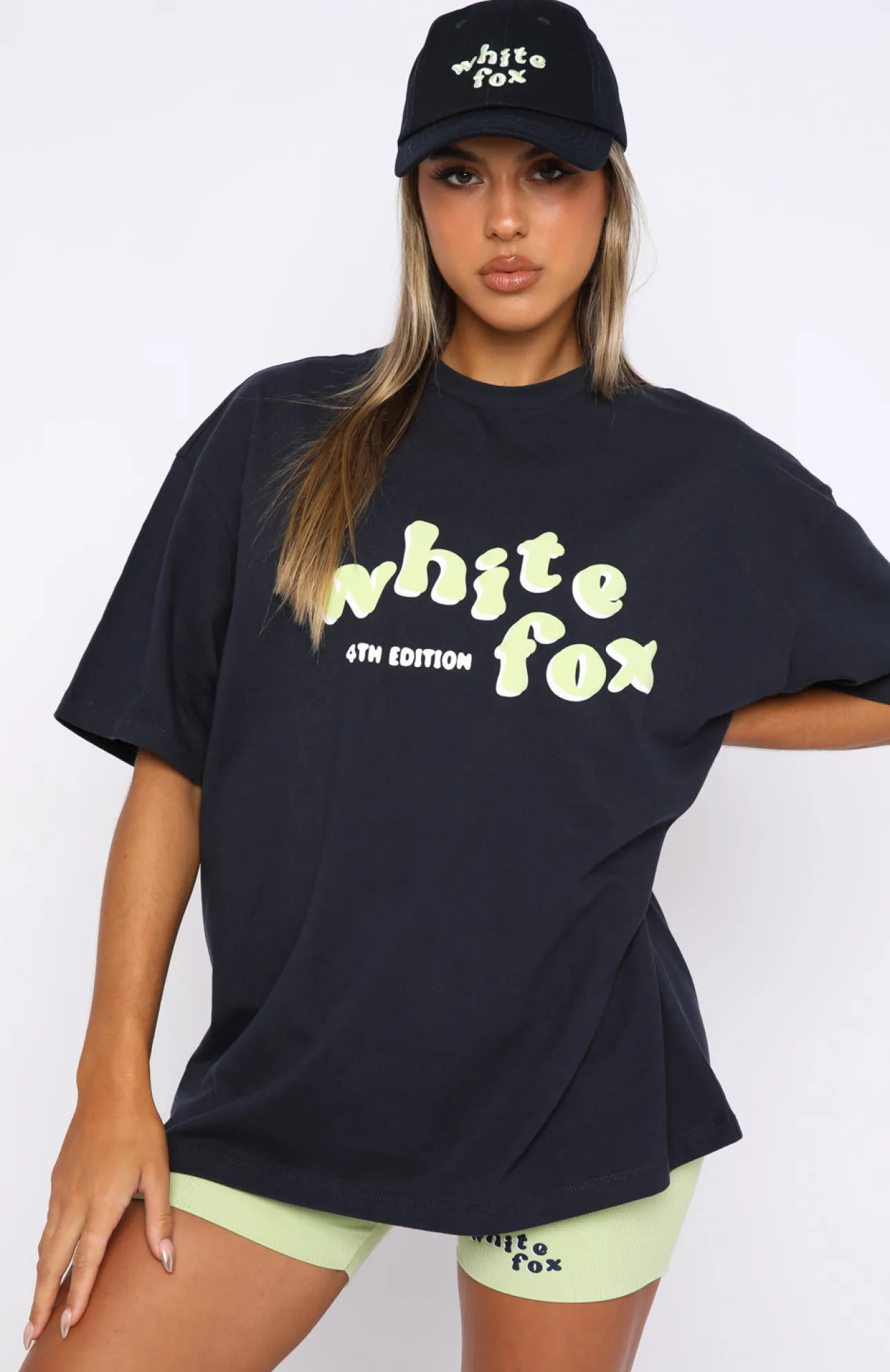 White Fox Boutique 4th Edition Oversized Tee Midnight blue Sale