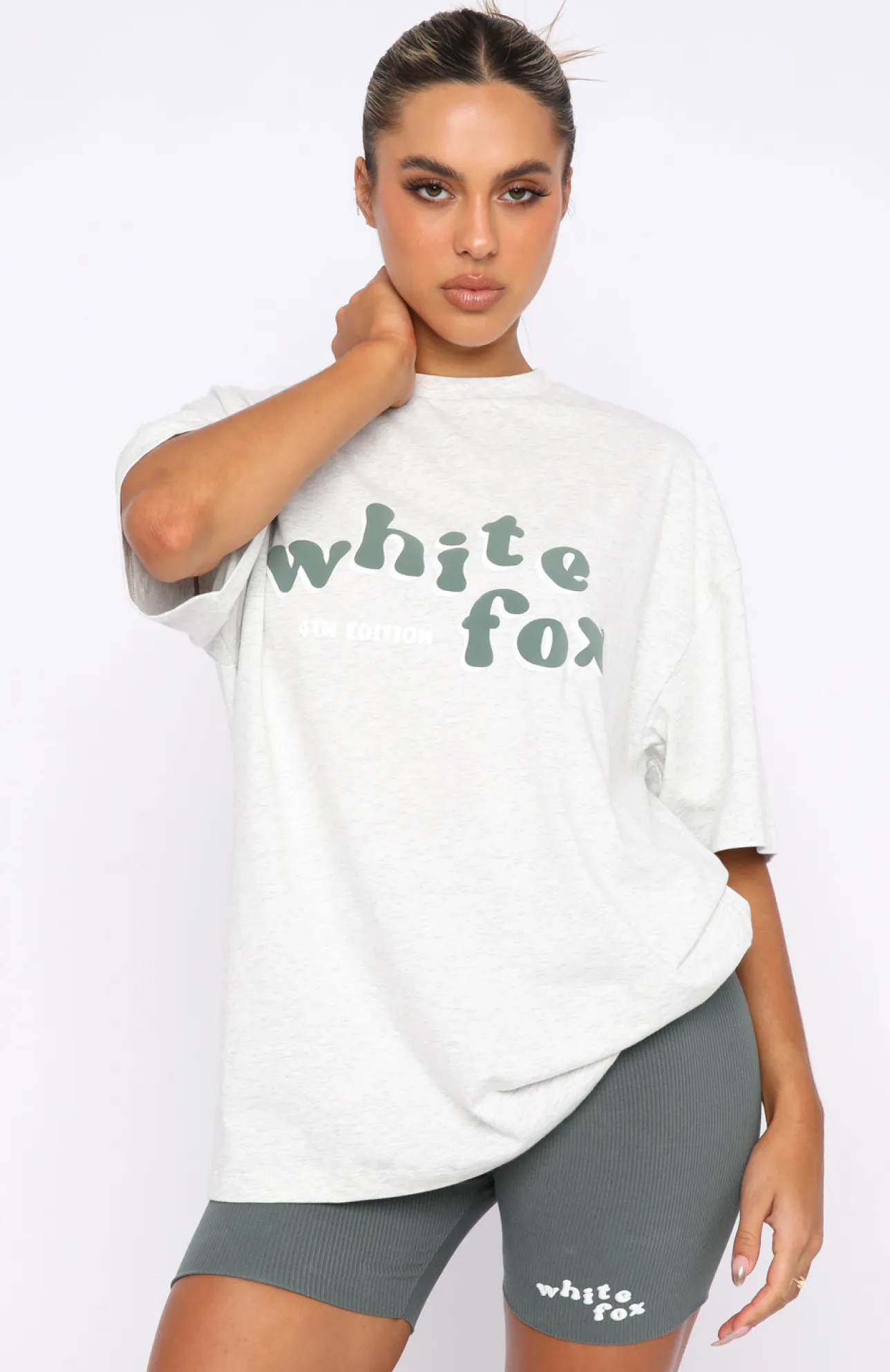 White Fox Boutique 4th Edition Oversized Tee Smoke grey Sale