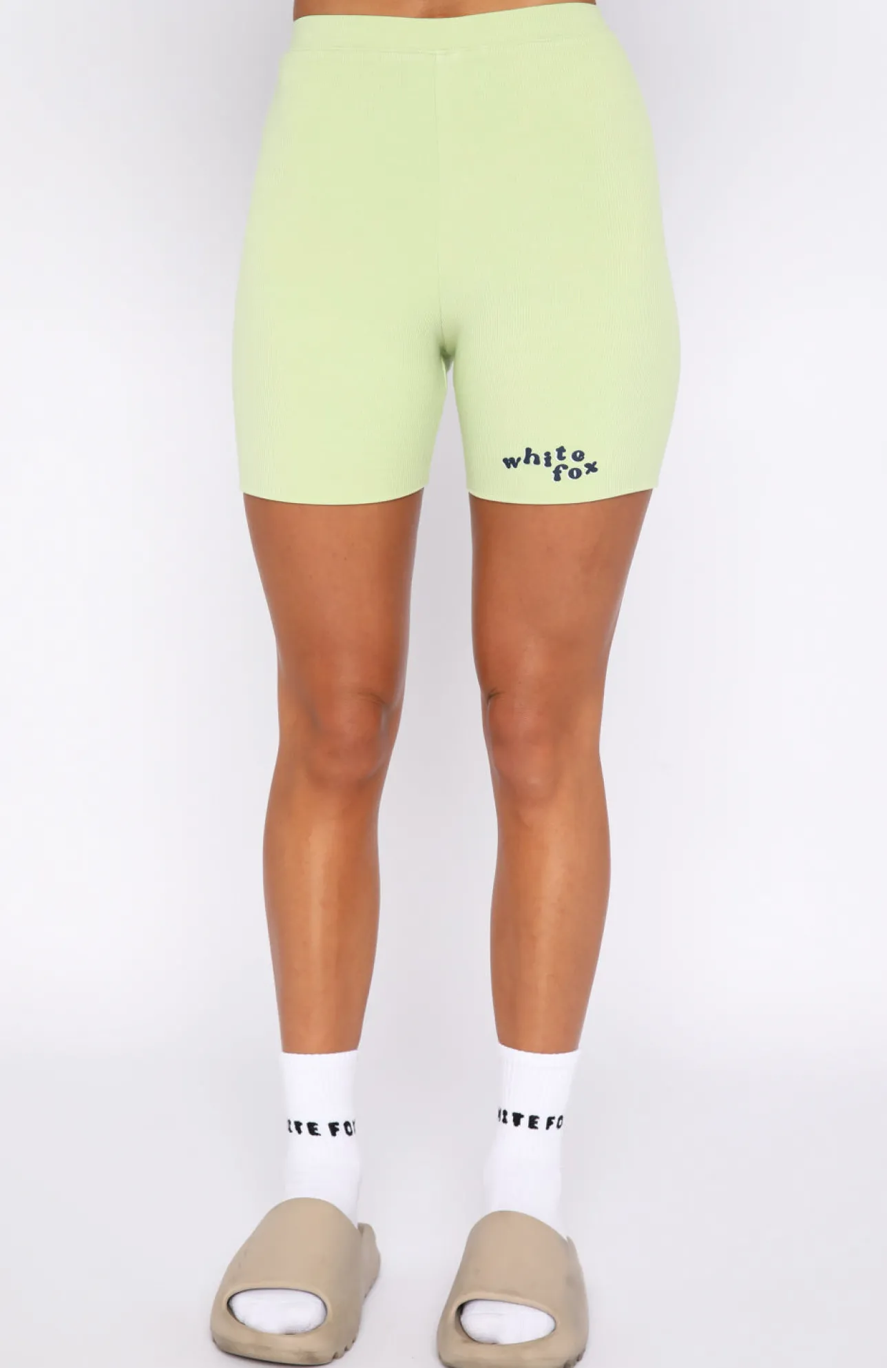 White Fox Boutique 4th Edition Ribbed Bike Shorts Apple green Best Sale