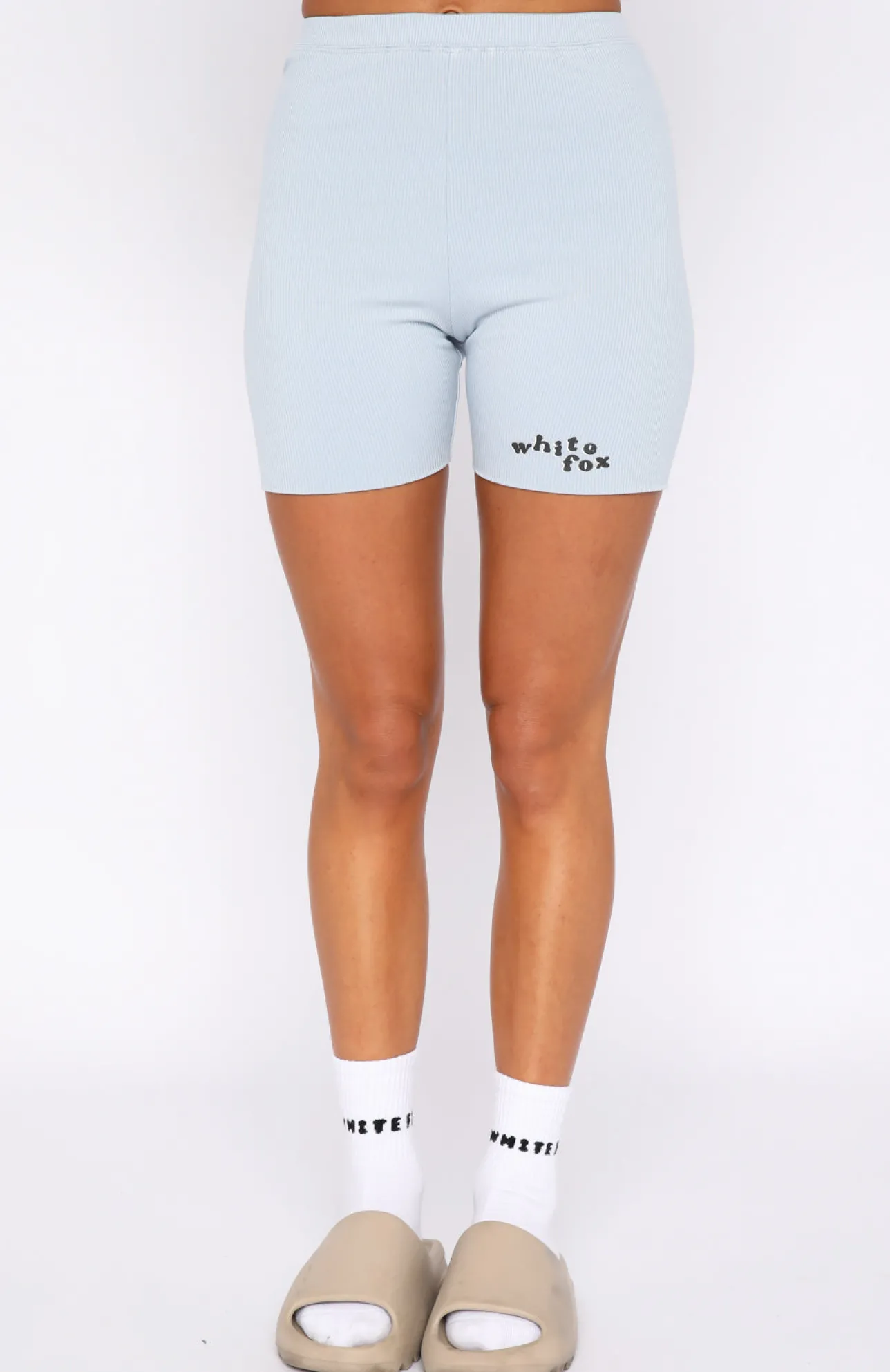 White Fox Boutique 4th Edition Ribbed Bike Shorts Blizzard blue Best Sale