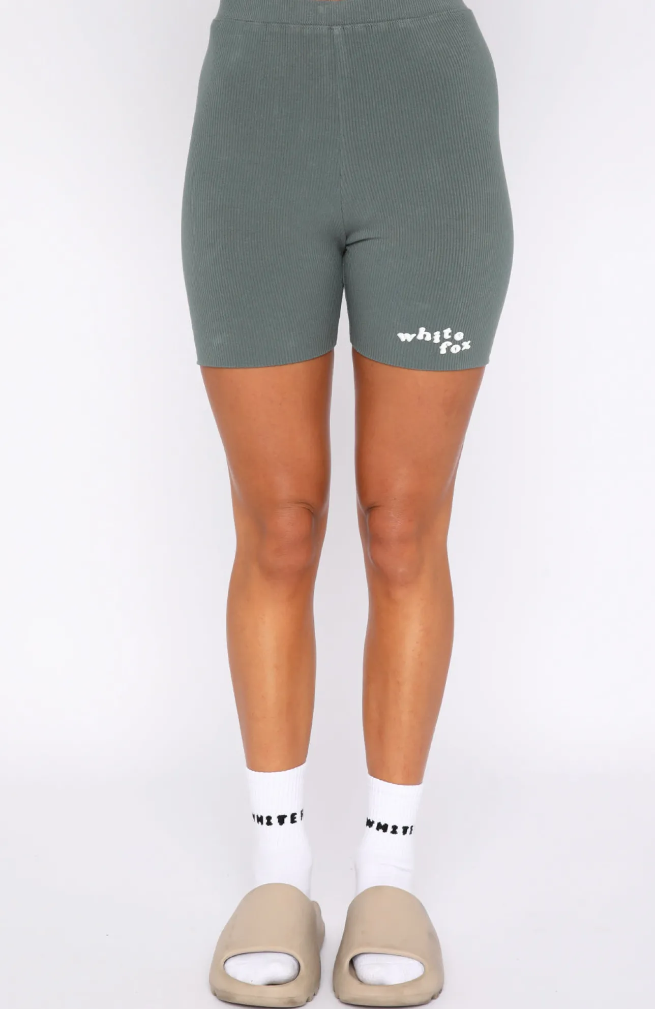 White Fox Boutique 4th Edition Ribbed Bike Shorts Petrol green Fashion