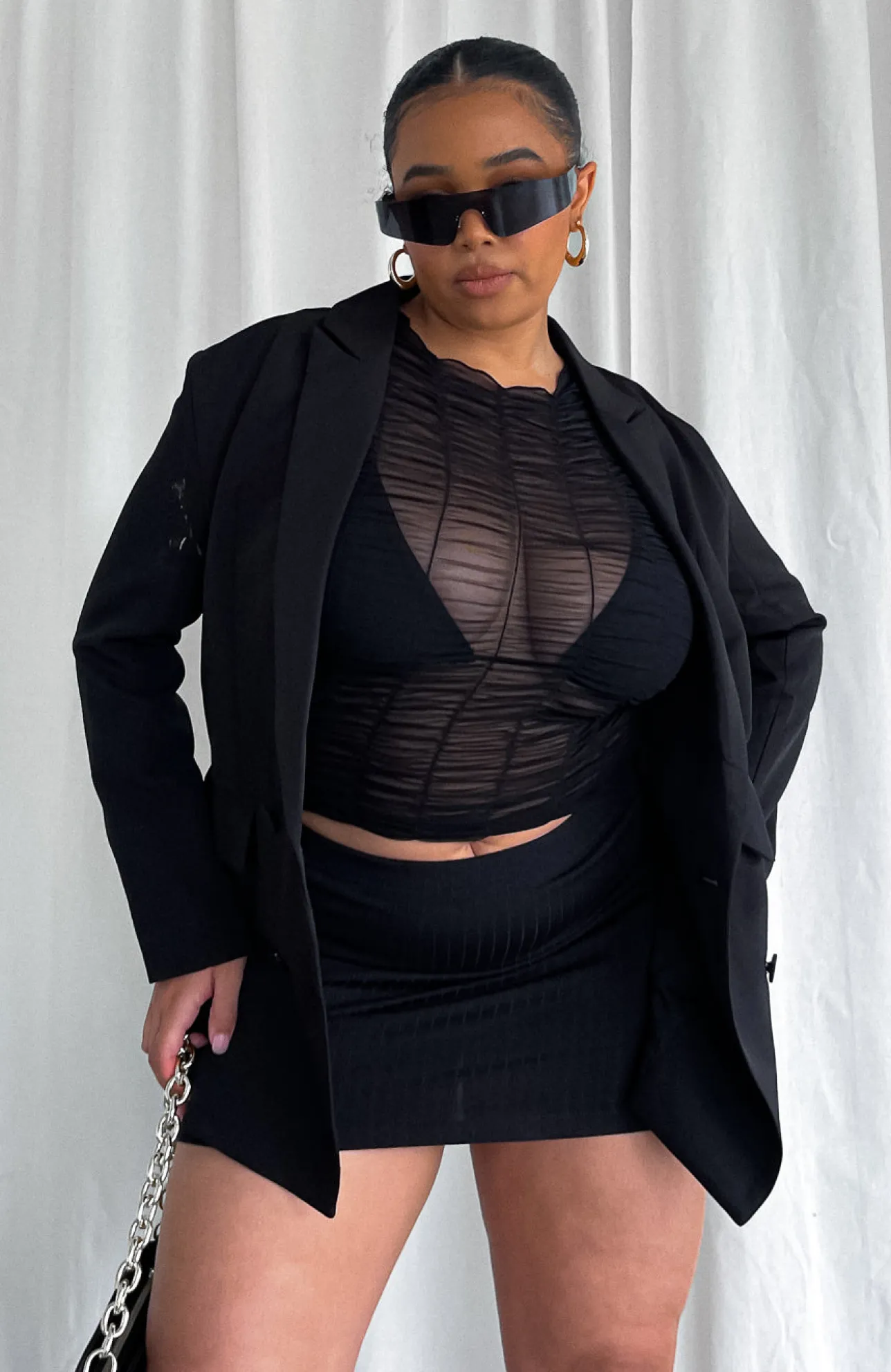 White Fox Boutique That Type Of Night Crop black Best Sale