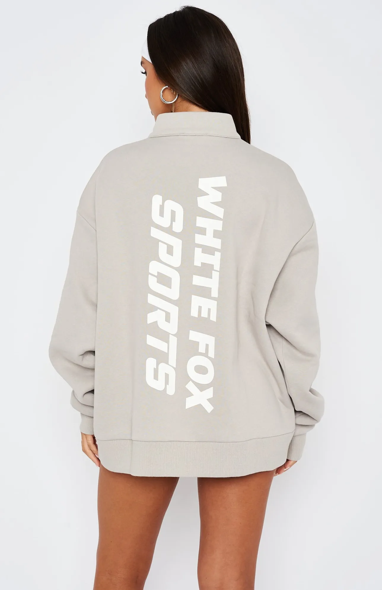 White Fox Boutique The Elite Zip Front Sweater Lunar grey Best