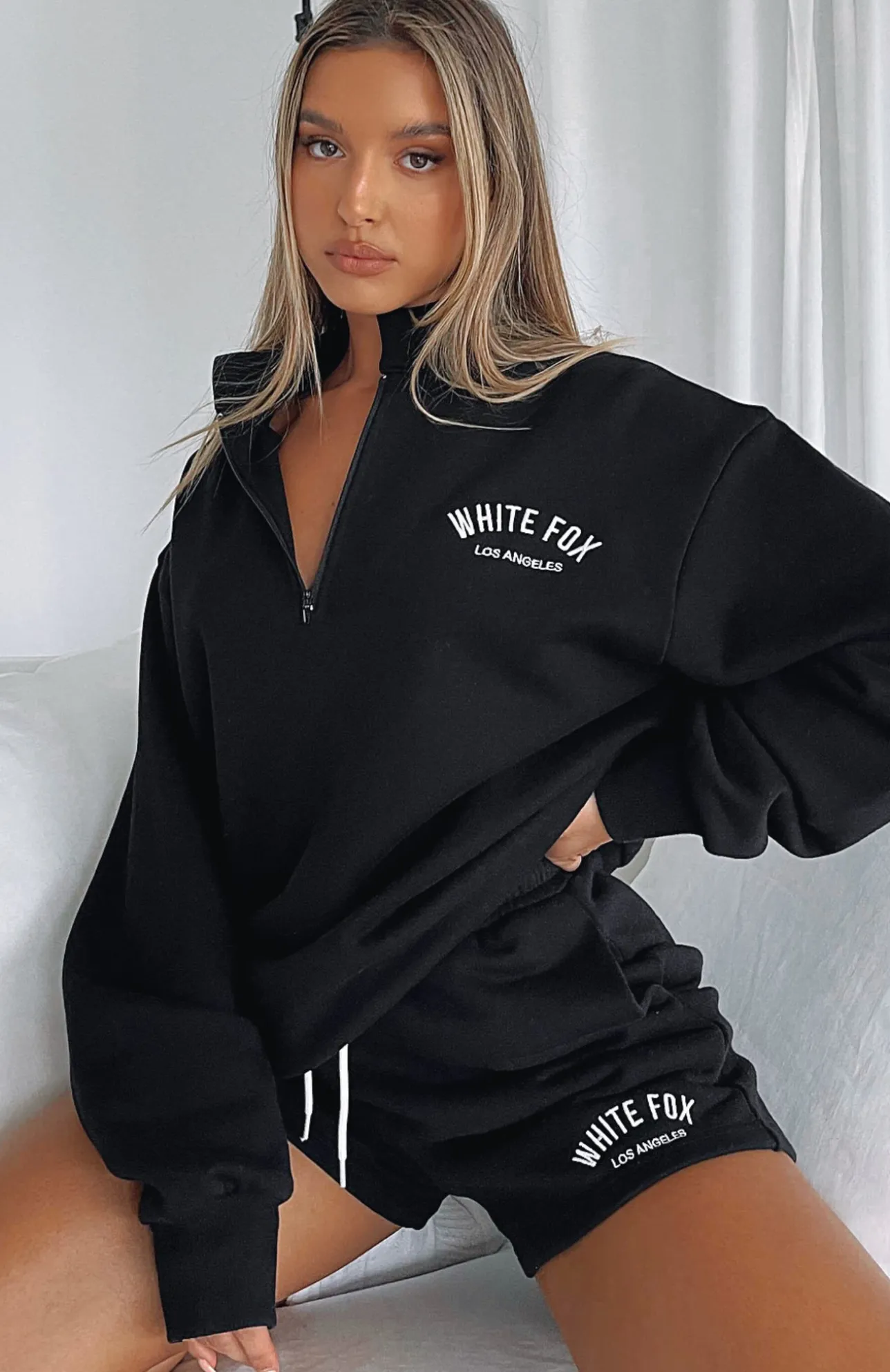 White Fox Boutique The Highest Demand Zip Front Sweater black Best Sale