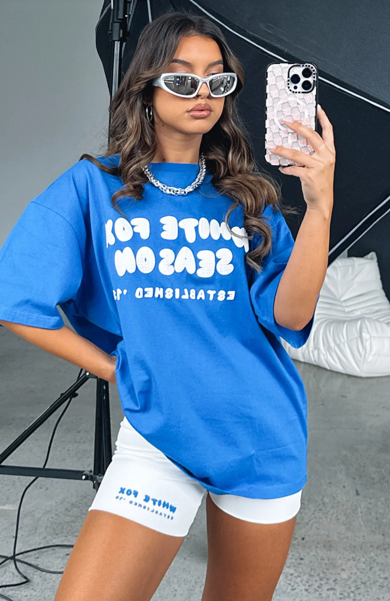 White Fox Boutique The Main Season Oversized Tee Electric blue Flash Sale