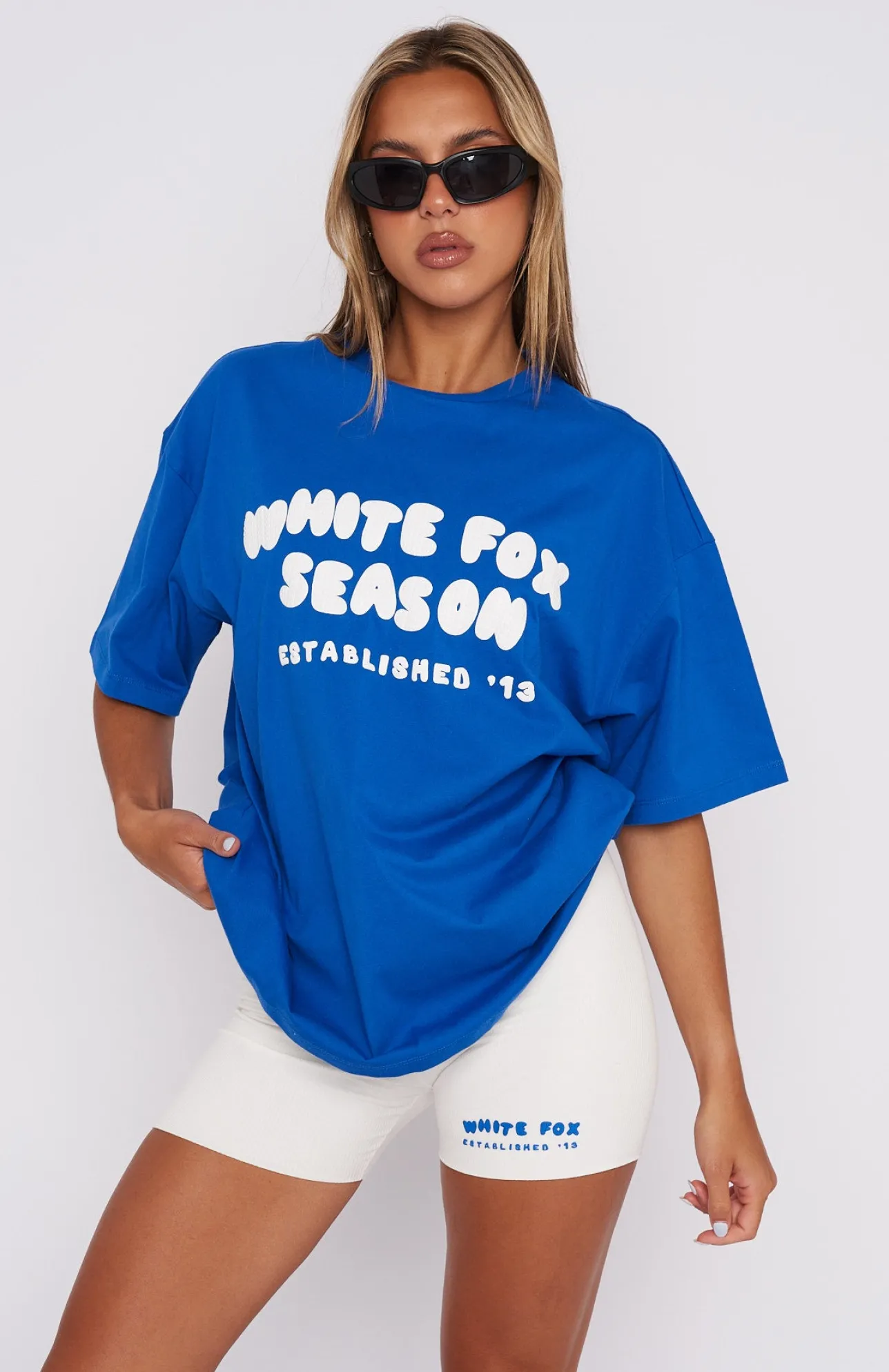 White Fox Boutique The Main Season Oversized Tee Electric blue Flash Sale