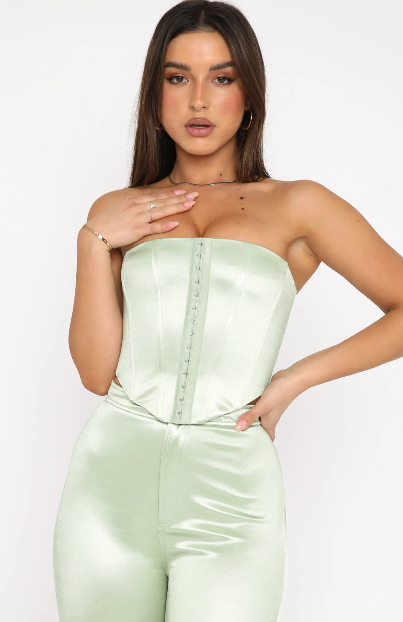 White Fox Boutique The New Look Bustier Sage green Store
