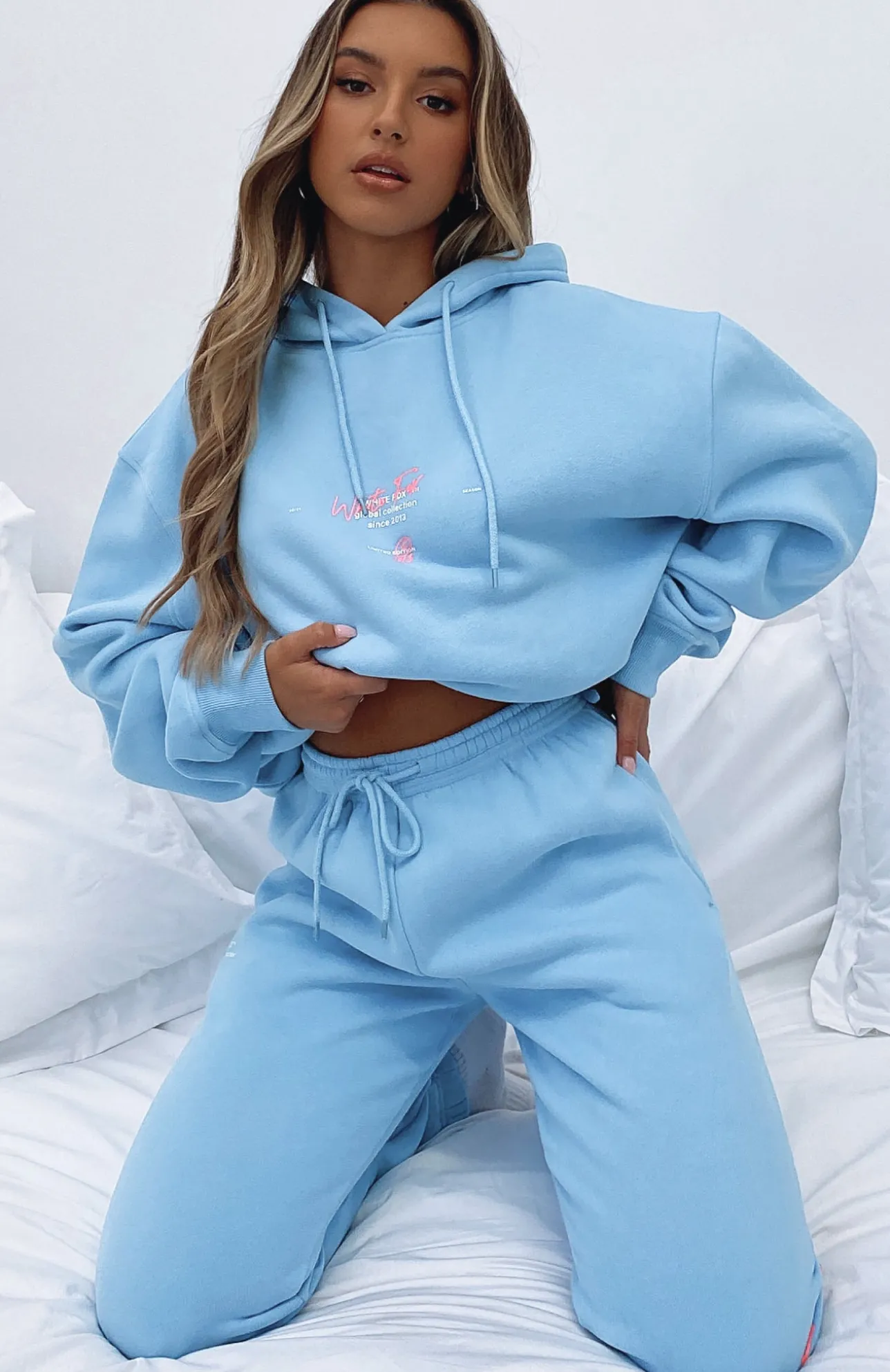 White Fox Boutique The New Way Hoodie Baby blue Discount