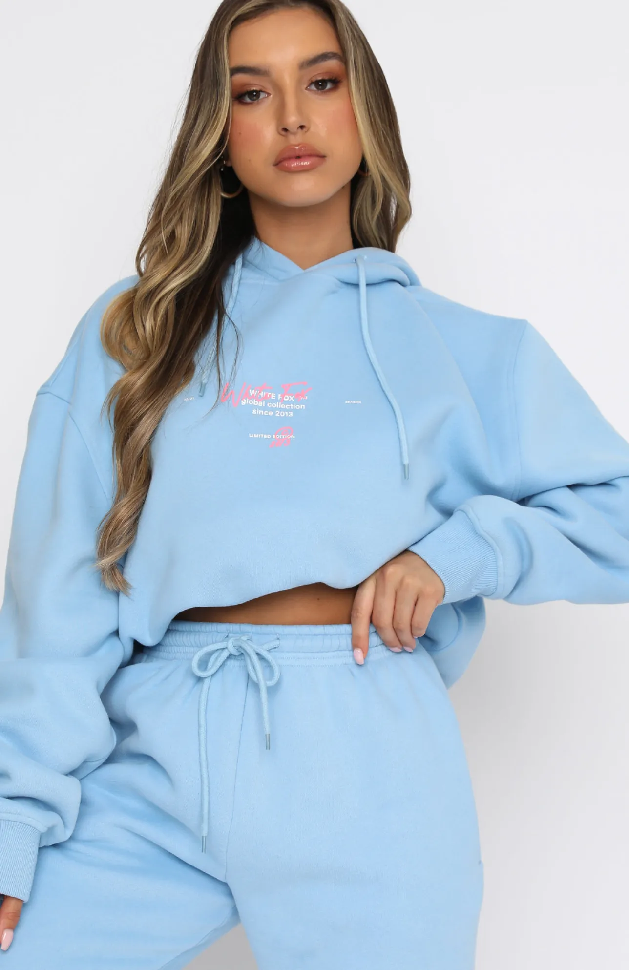 White Fox Boutique The New Way Hoodie Baby blue Discount