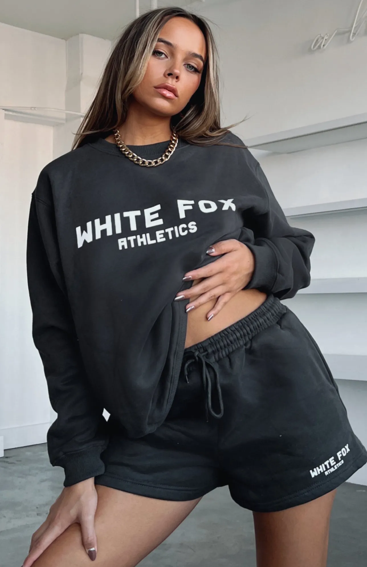 White Fox Boutique The Next Level Oversized Sweater Charcoal grey Shop