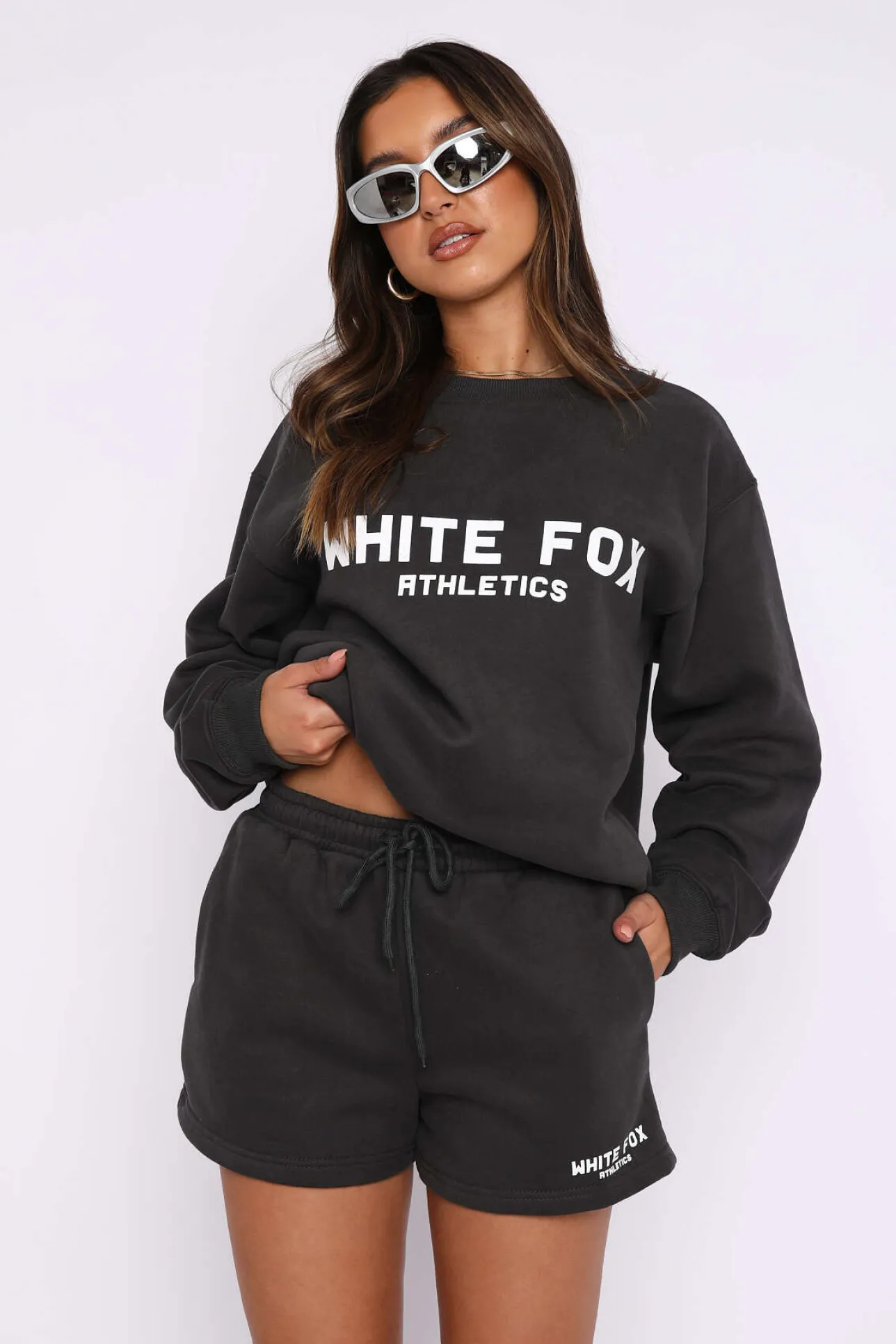 White Fox Boutique The Next Level Oversized Sweater Charcoal grey Shop