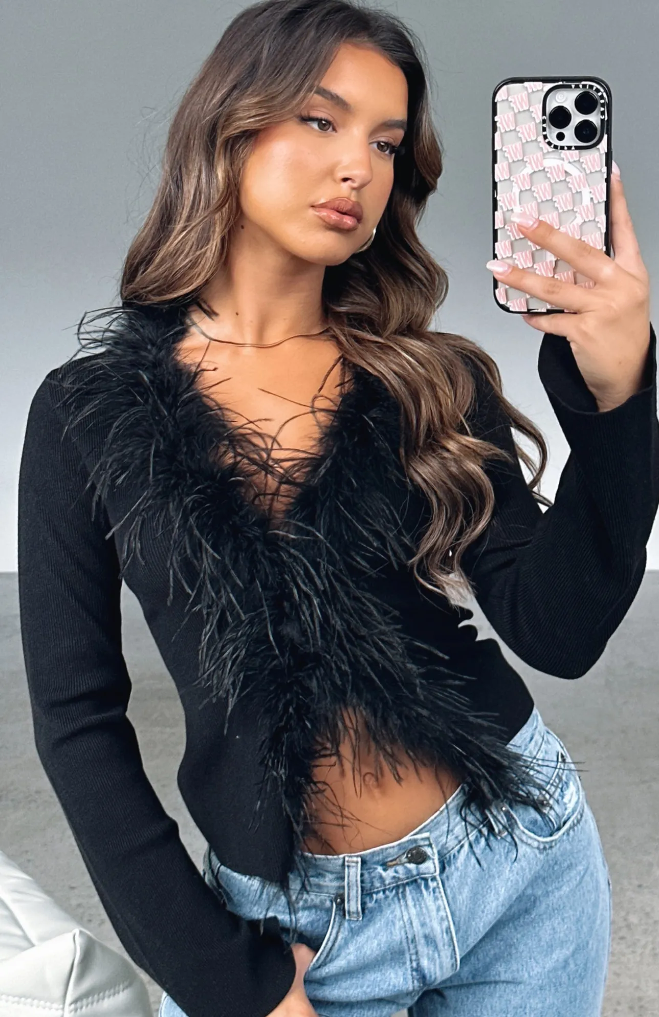 White Fox Boutique The Night Is Young Long Sleeve Top black Best Sale