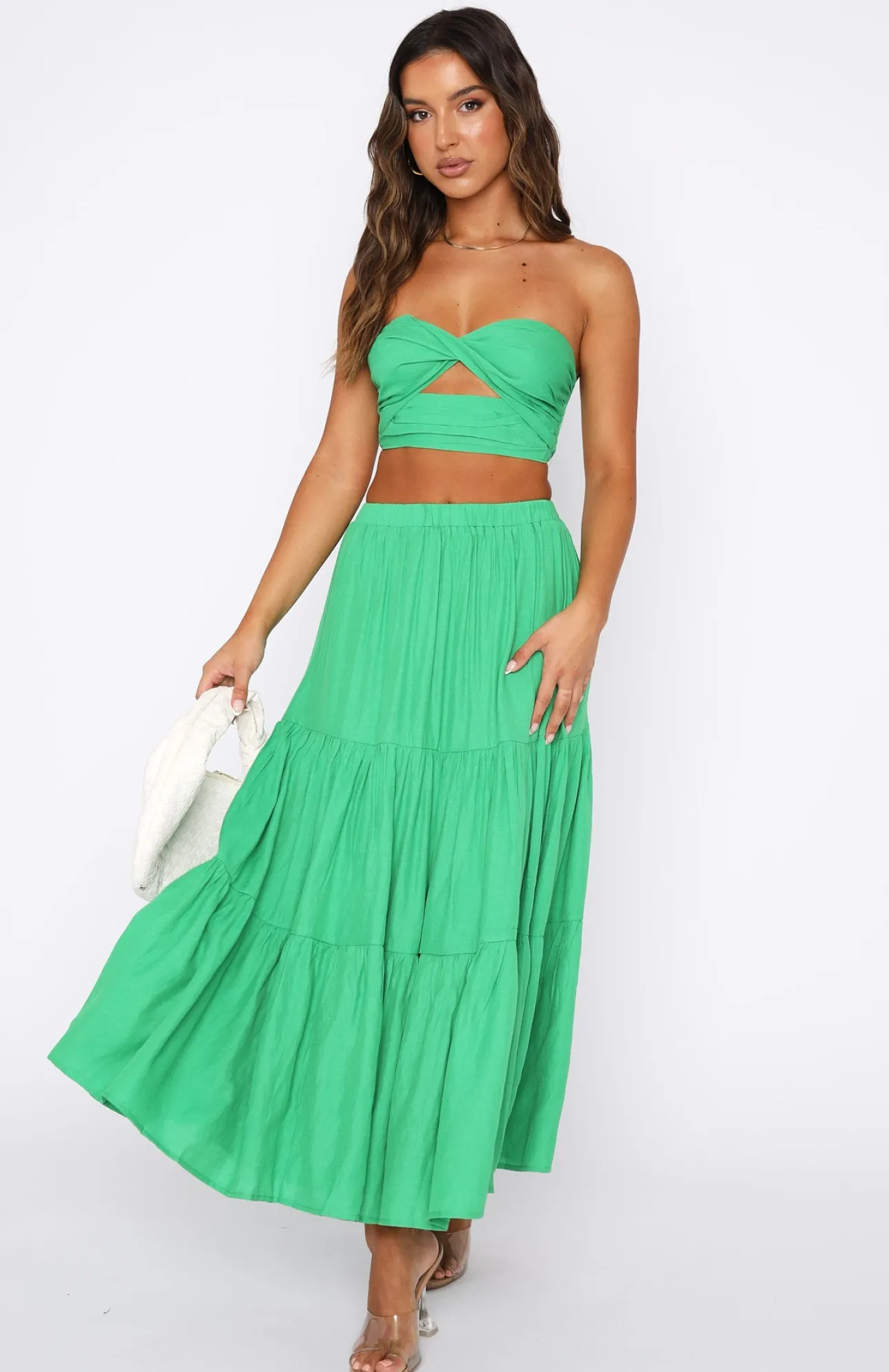 White Fox Boutique The One's You Love Maxi Set Dark green Fashion