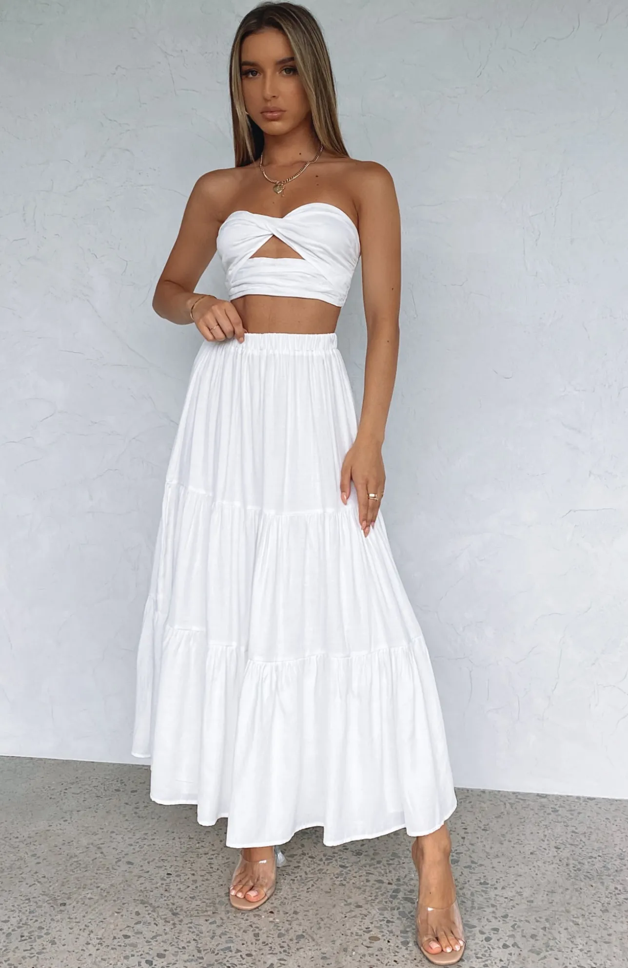 White Fox Boutique The One's You Love Maxi Set white Store