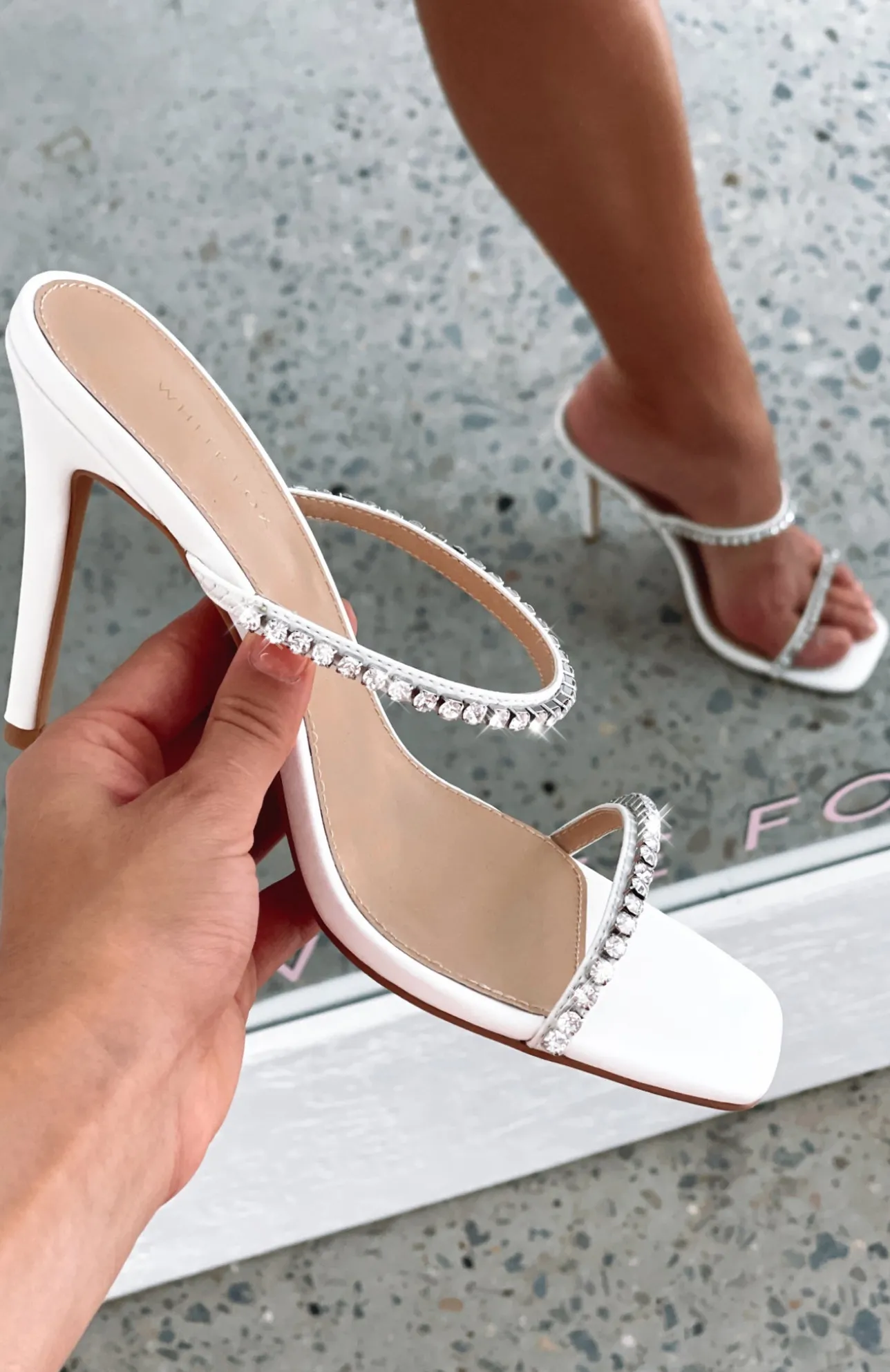 White Fox Boutique Tiana Mules PU white Fashion