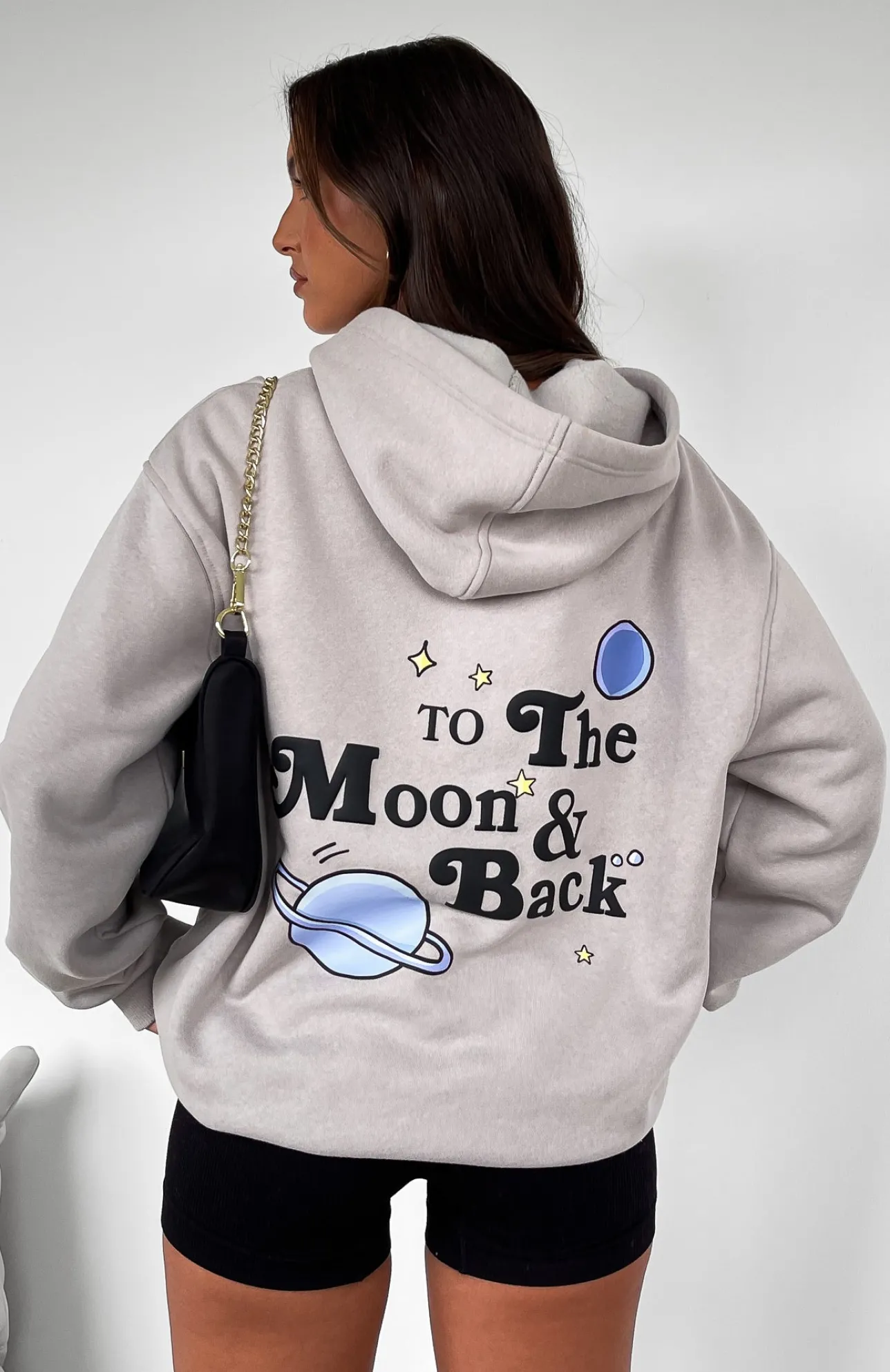 White Fox Boutique To The Moon Oversized Hoodie Lunar grey Store