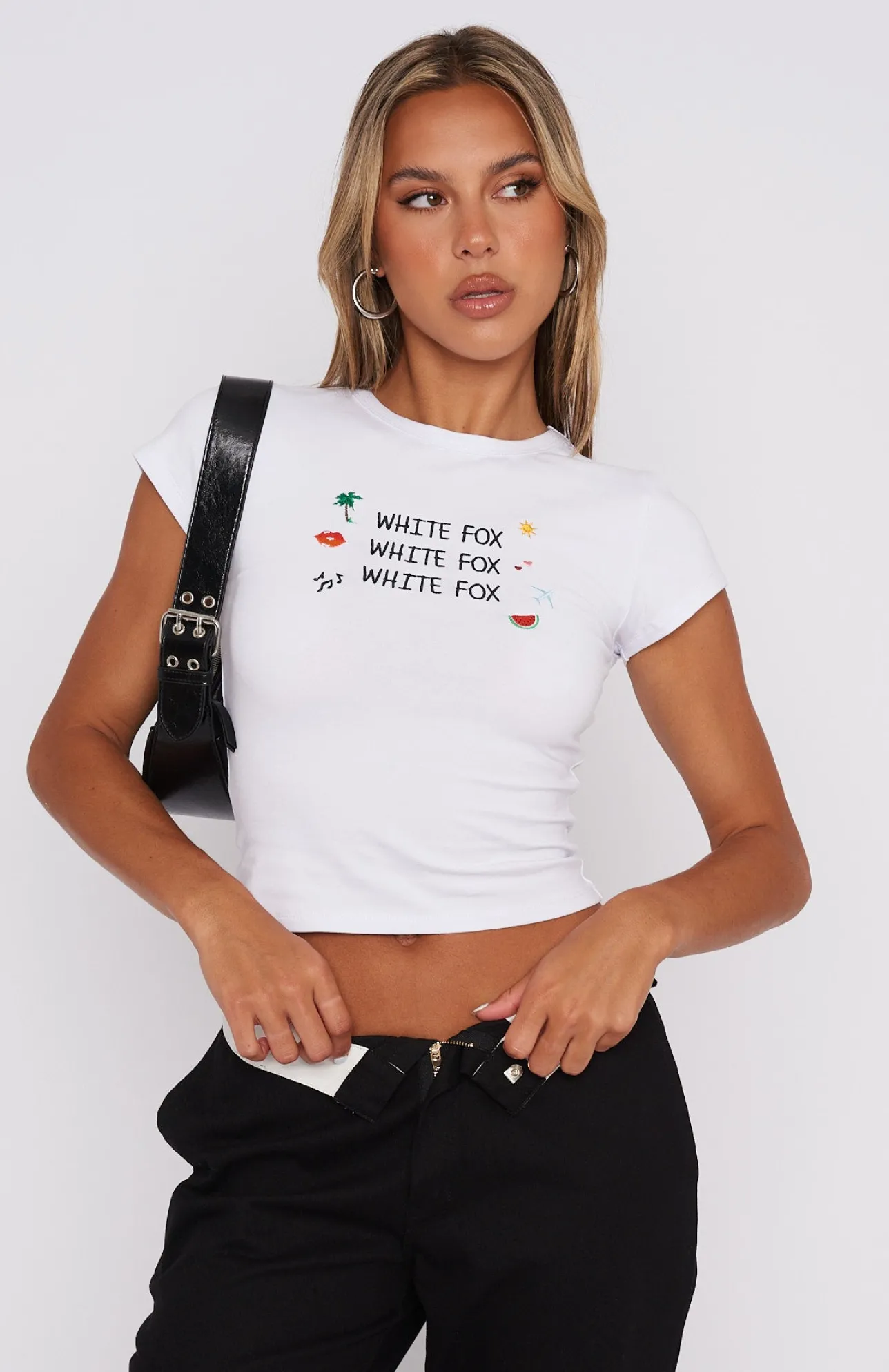 White Fox Boutique To The Tropics Baby Tee white Store