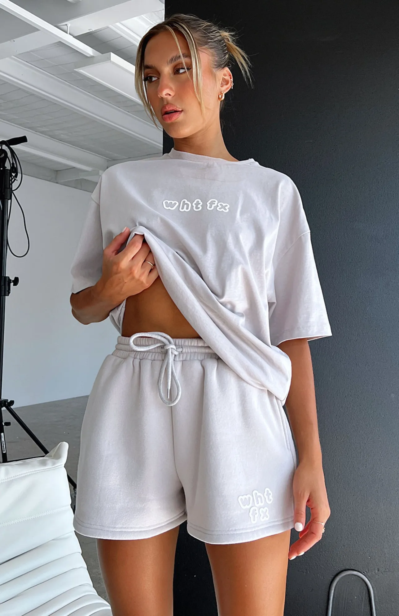 White Fox Boutique Top Tier Lounge Shorts Lunar grey Outlet