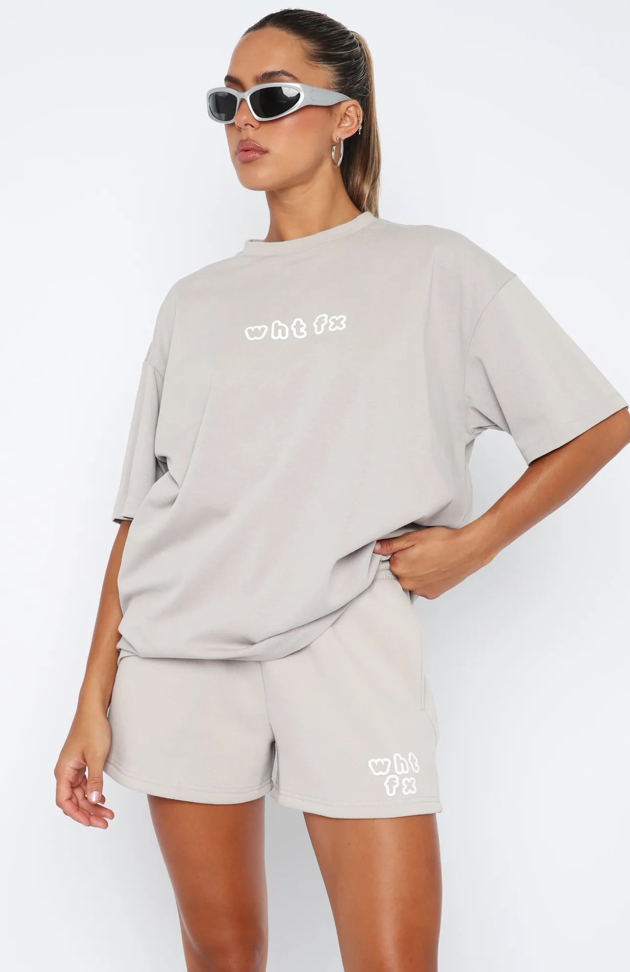 White Fox Boutique Top Tier Lounge Shorts Lunar grey Outlet