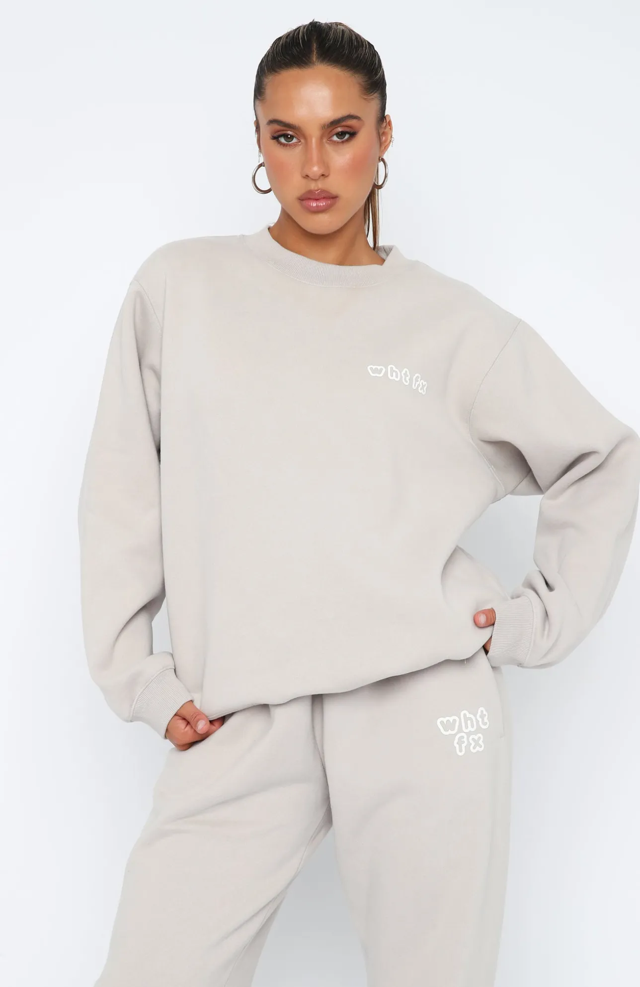 White Fox Boutique Top Tier Oversized Sweater Lunar grey Online