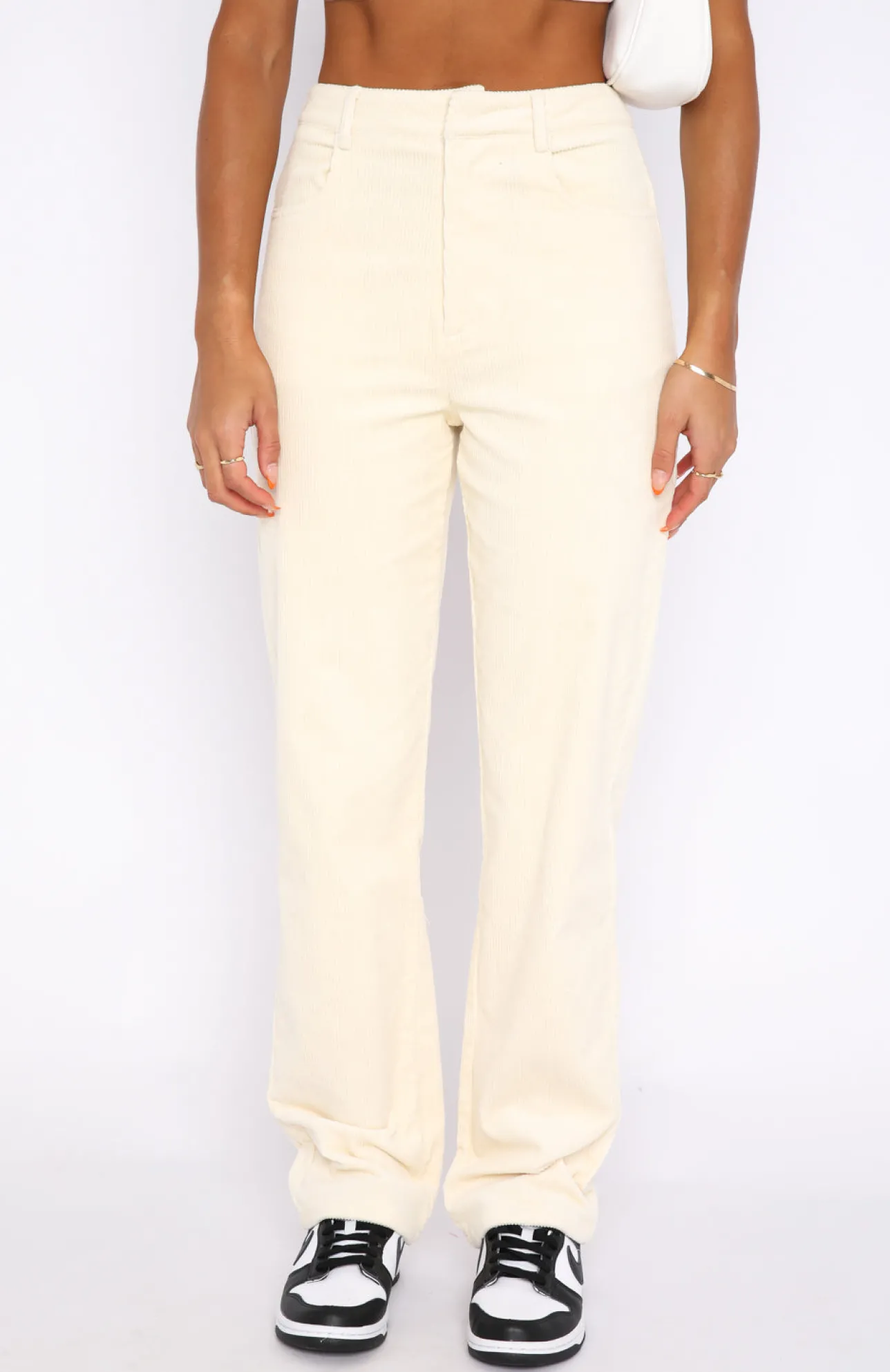 White Fox Boutique Treat Me Better Cord Pants Cream white Shop