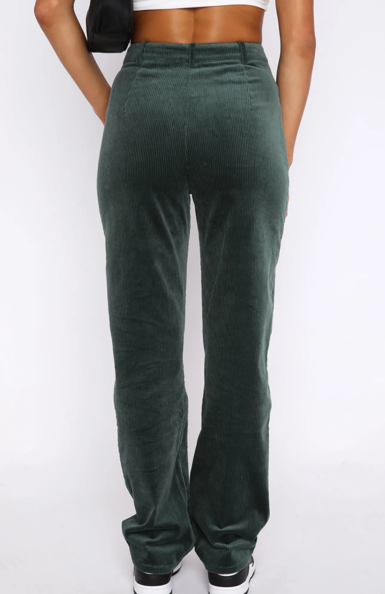 White Fox Boutique Treat Me Better Cord Pants Forest green Online