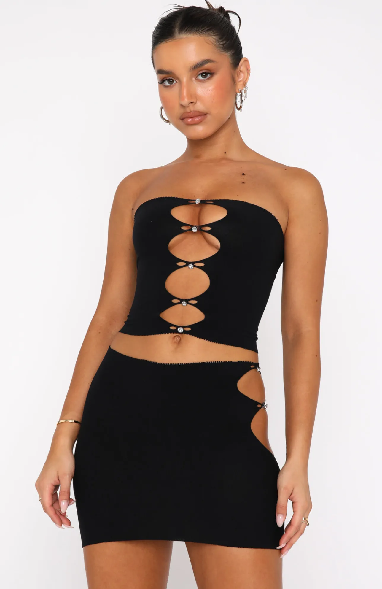 White Fox Boutique Triggered Crop black Cheap