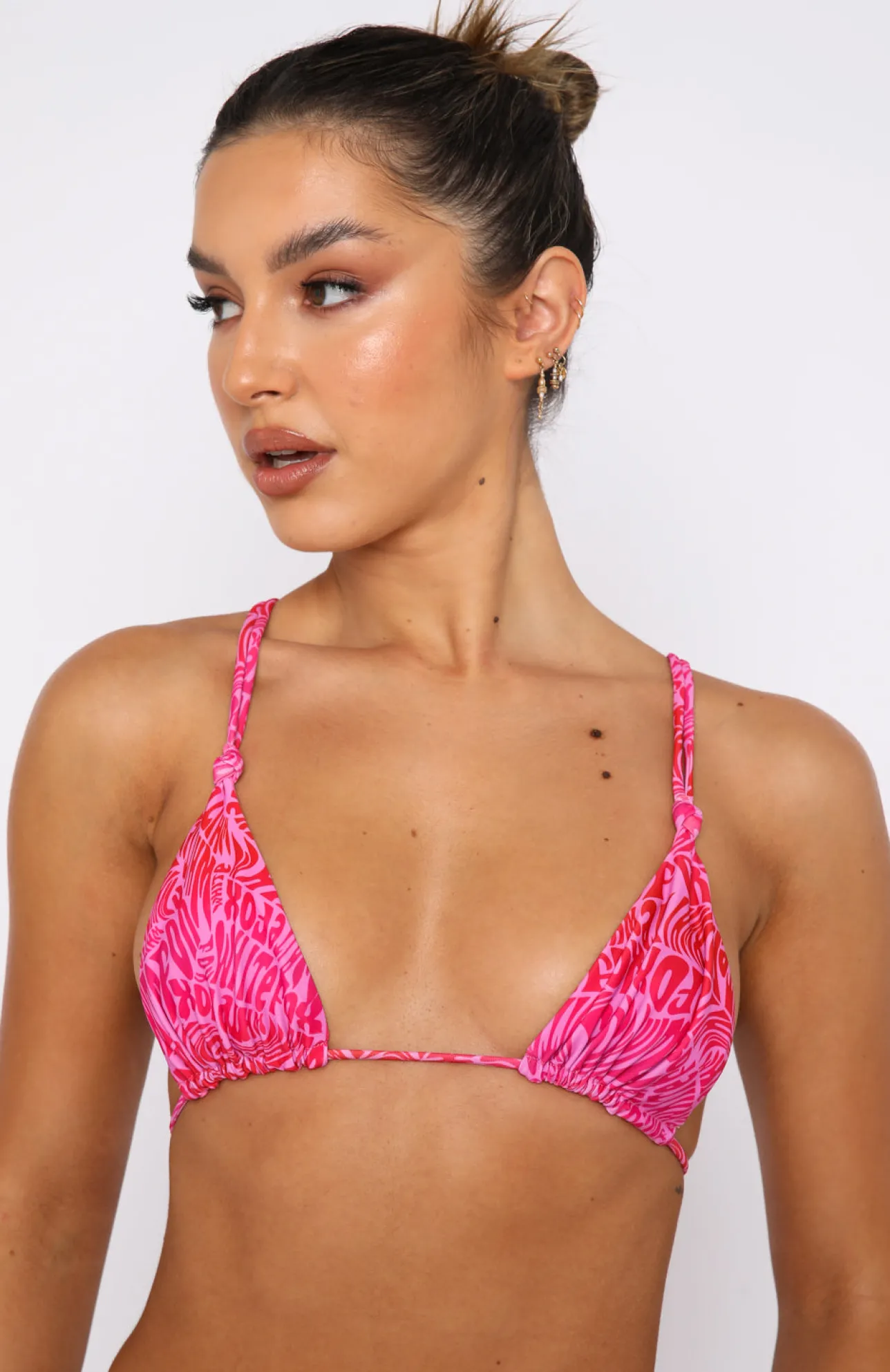 White Fox Boutique Tropical Attraction Bikini Top Retro Revival pink Shop