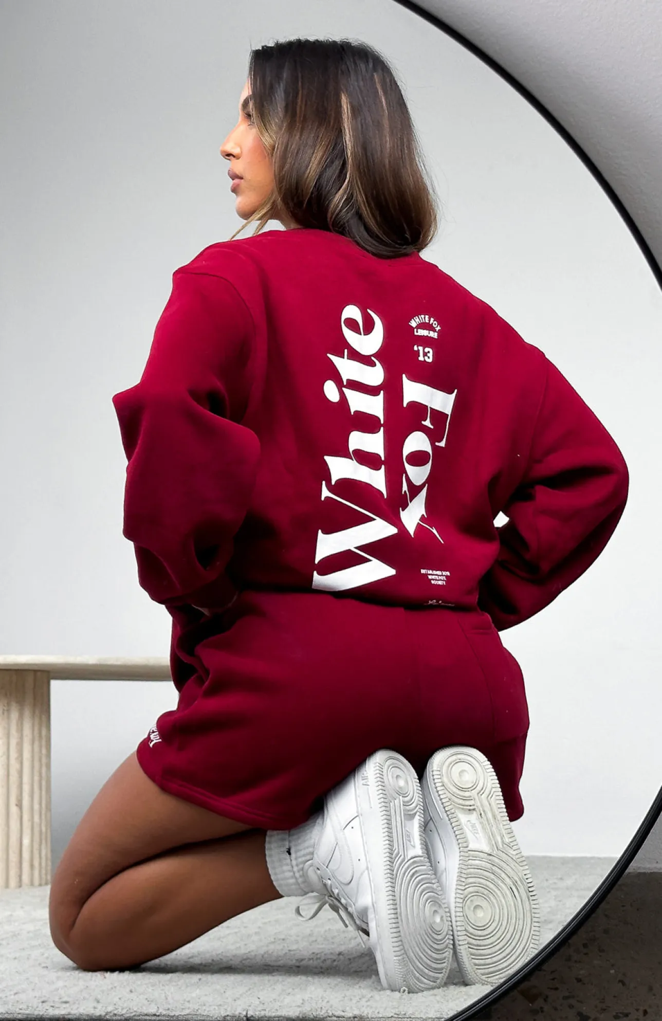 White Fox Boutique Turn It Around Oversized Sweater Dark red Fashion