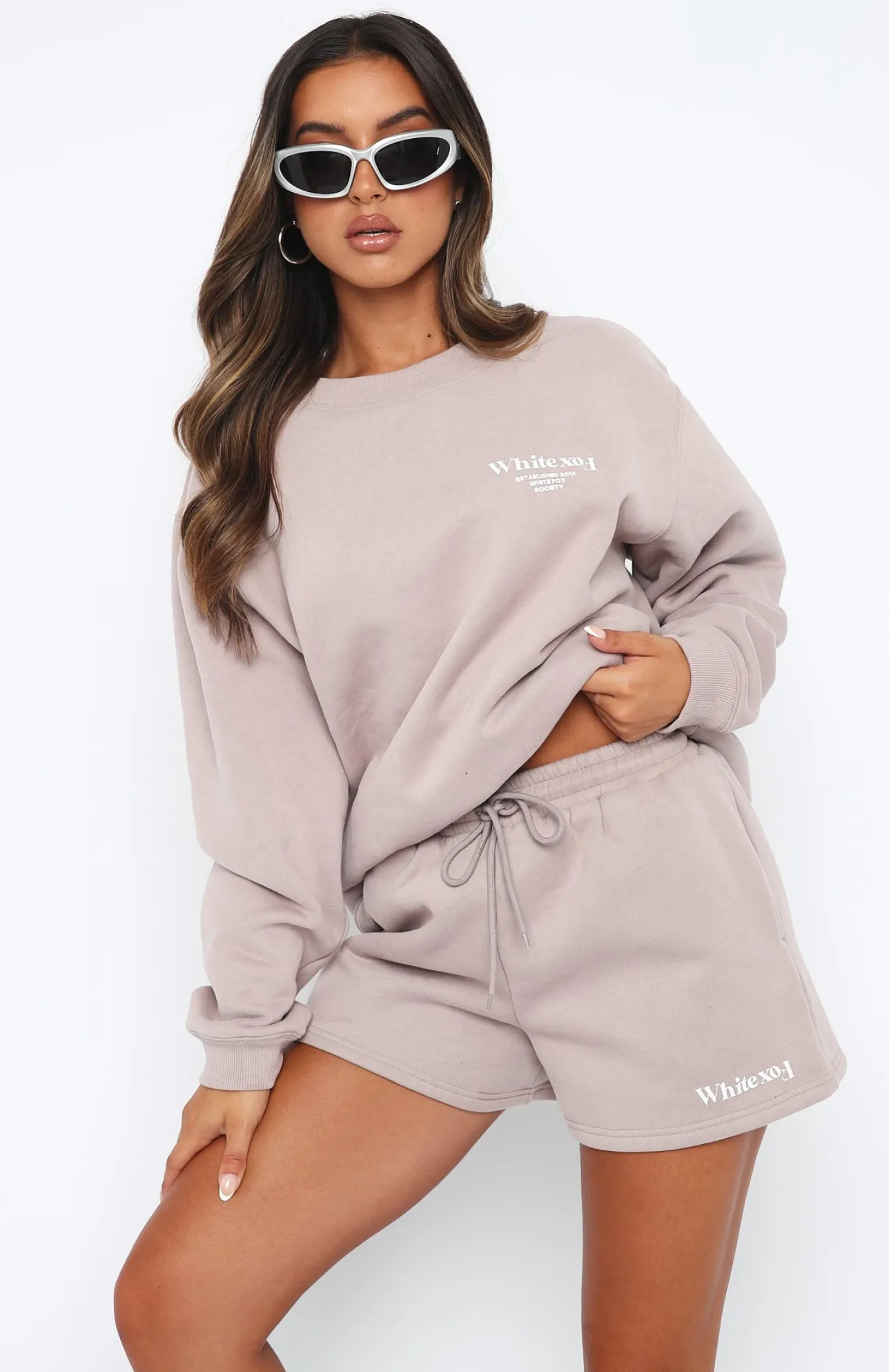 White Fox Boutique Turn It Around Oversized Sweater Taupe brown Outlet
