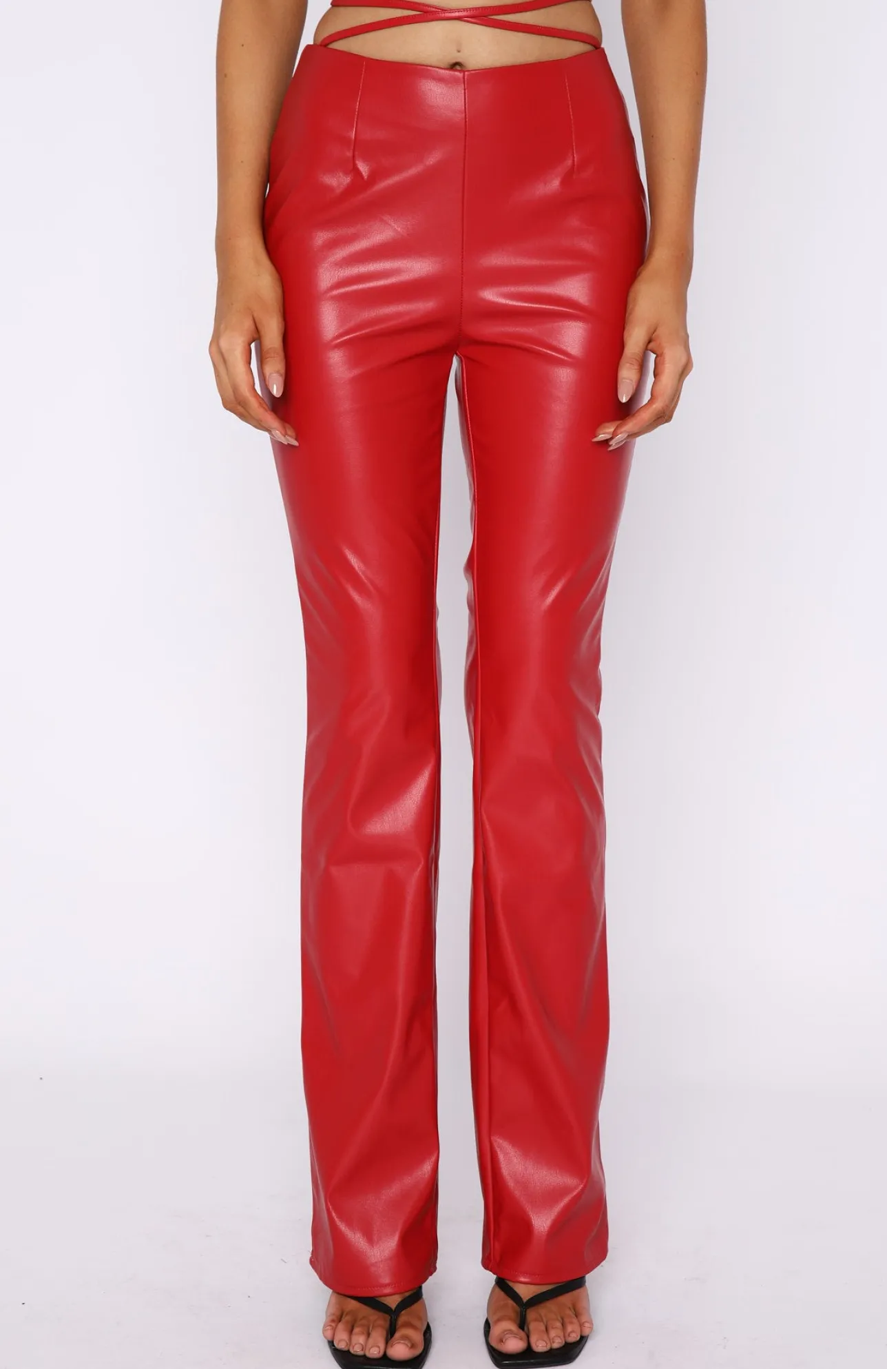 White Fox Boutique Twin Flame Pu Pants red Discount