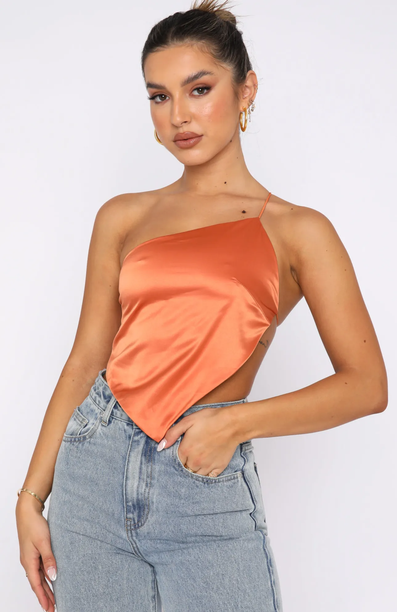 White Fox Boutique Under The Spotlight Crop Rust orange Best