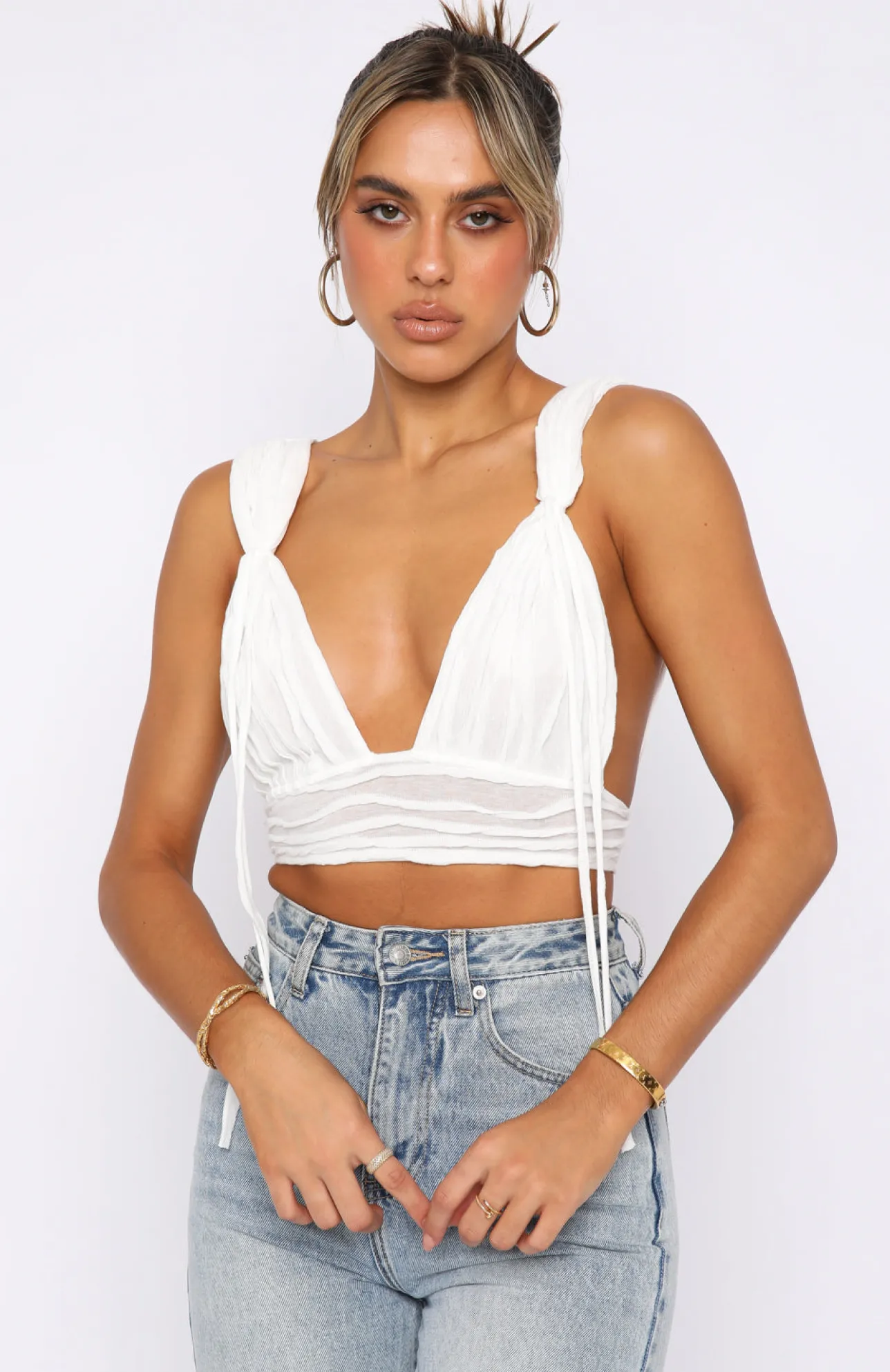 White Fox Boutique Undercover Model Crop white Discount