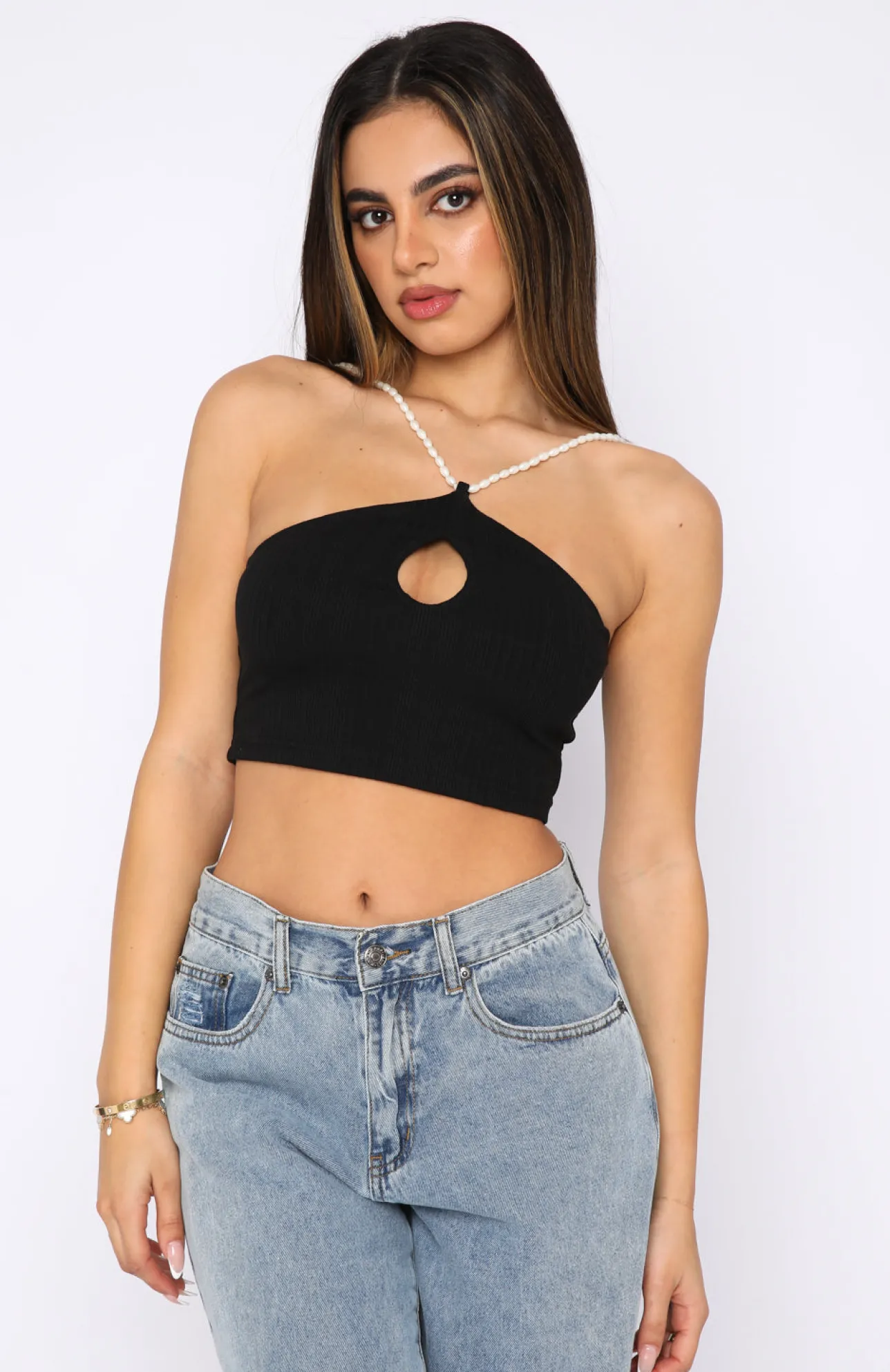 White Fox Boutique Universal Love Crop black Discount