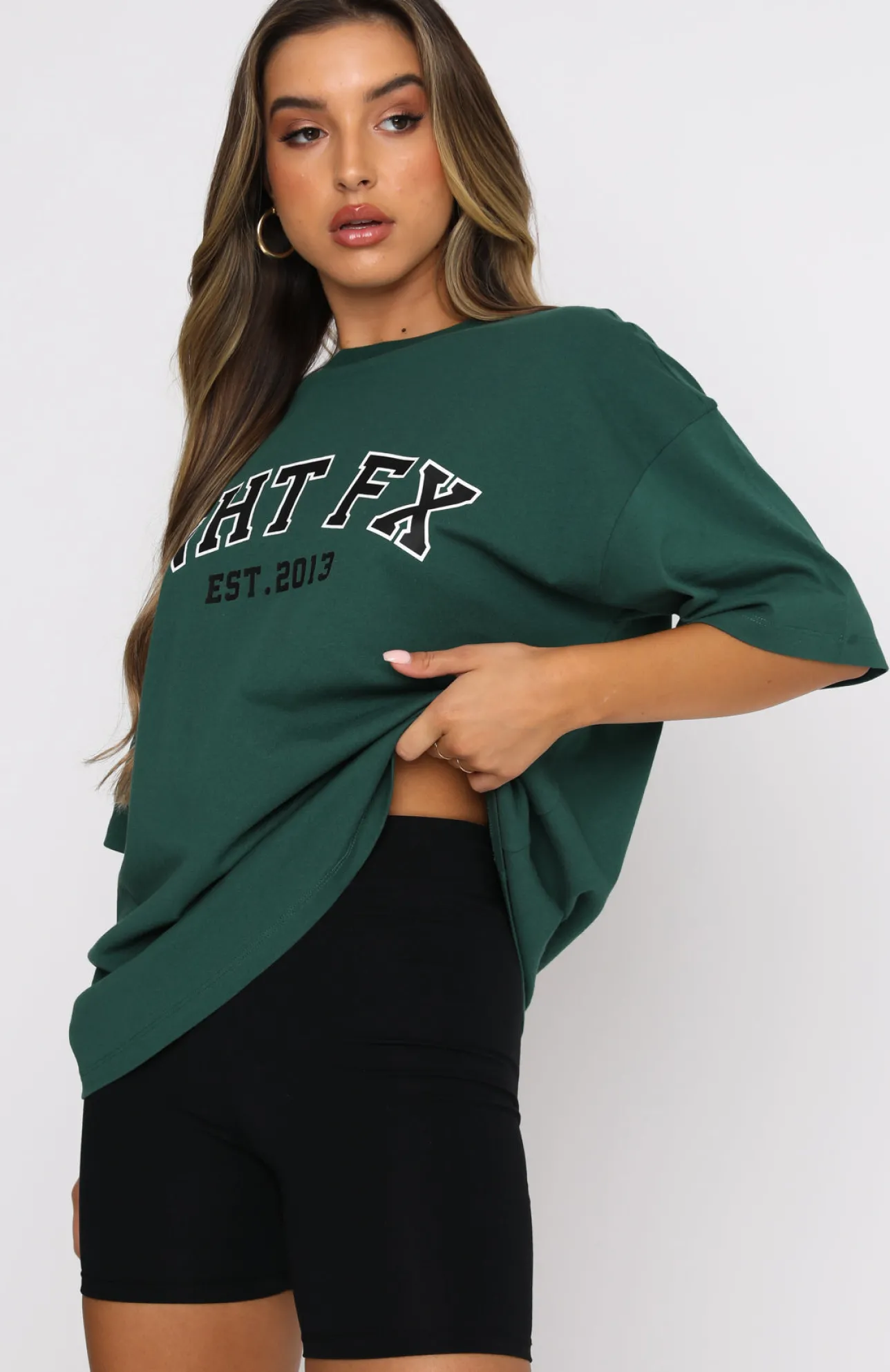White Fox Boutique Varsity Tee green Fashion