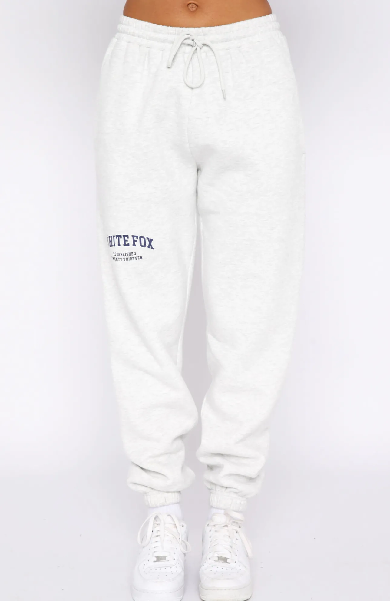 White Fox Boutique Varsity Vibe Sweatpants Marle grey Best Sale